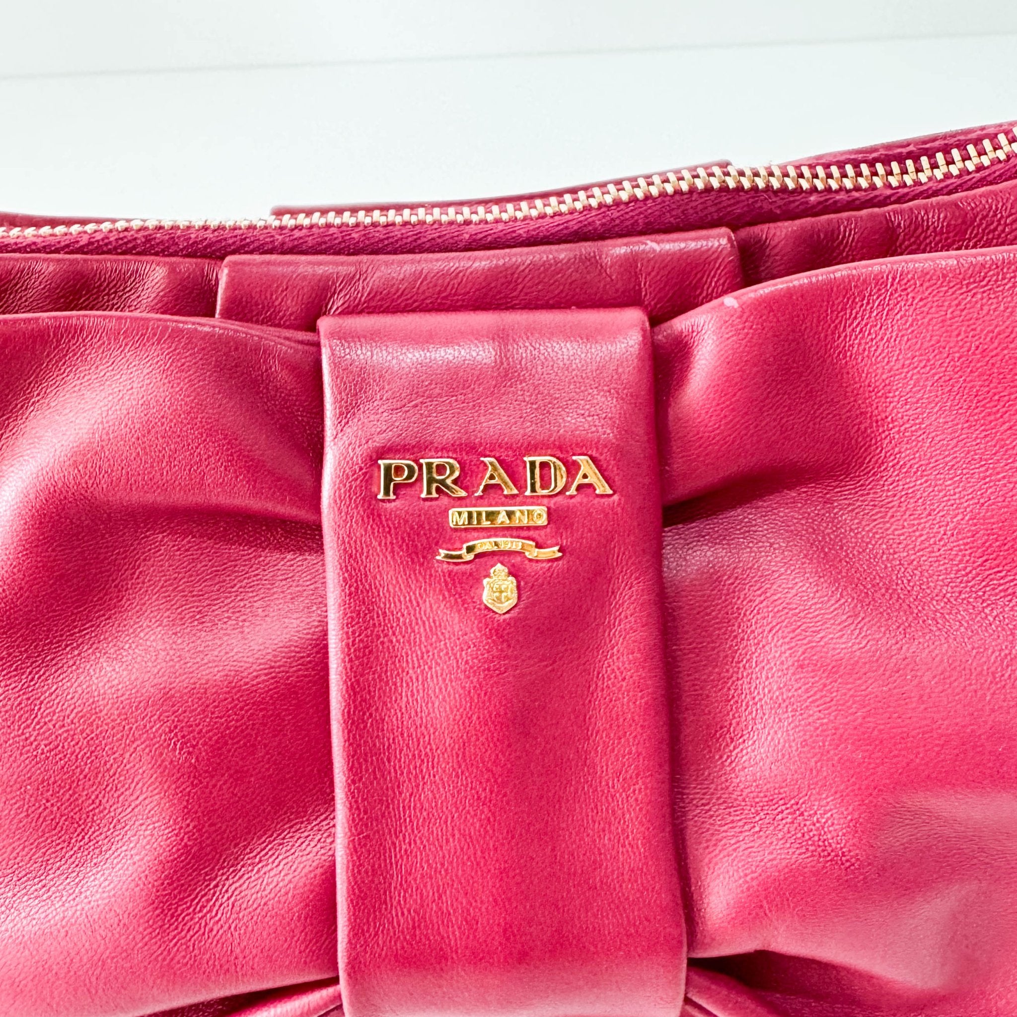PRADA Pink Leather Ribbon Handle Bag, in , Sold by HIVE PRELOVED - Handle Bags, ,