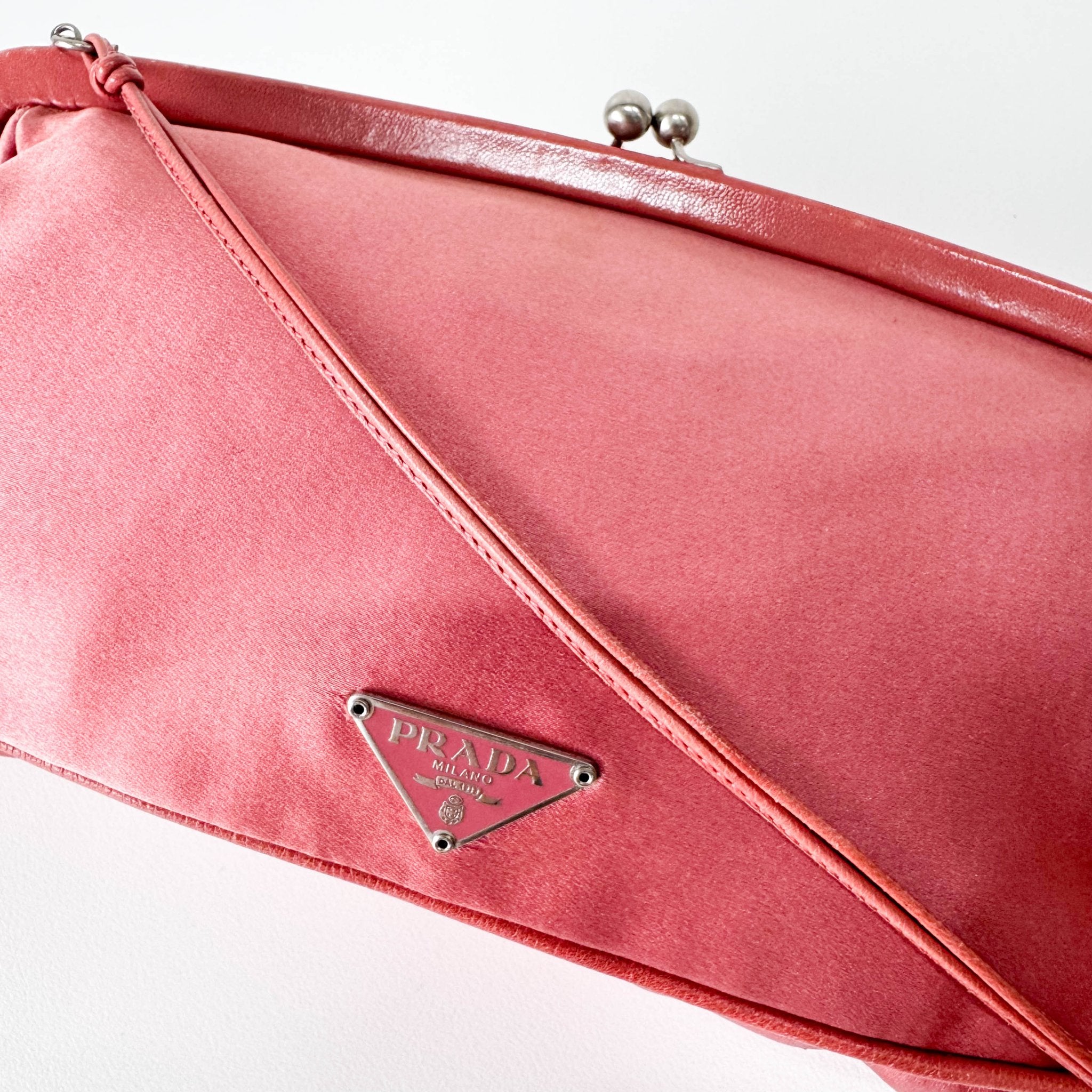 PRADA Pink Satin Mini Pochette Bag, in , Sold by HIVE PRELOVED - Mini bags, Shoulder Bags,
