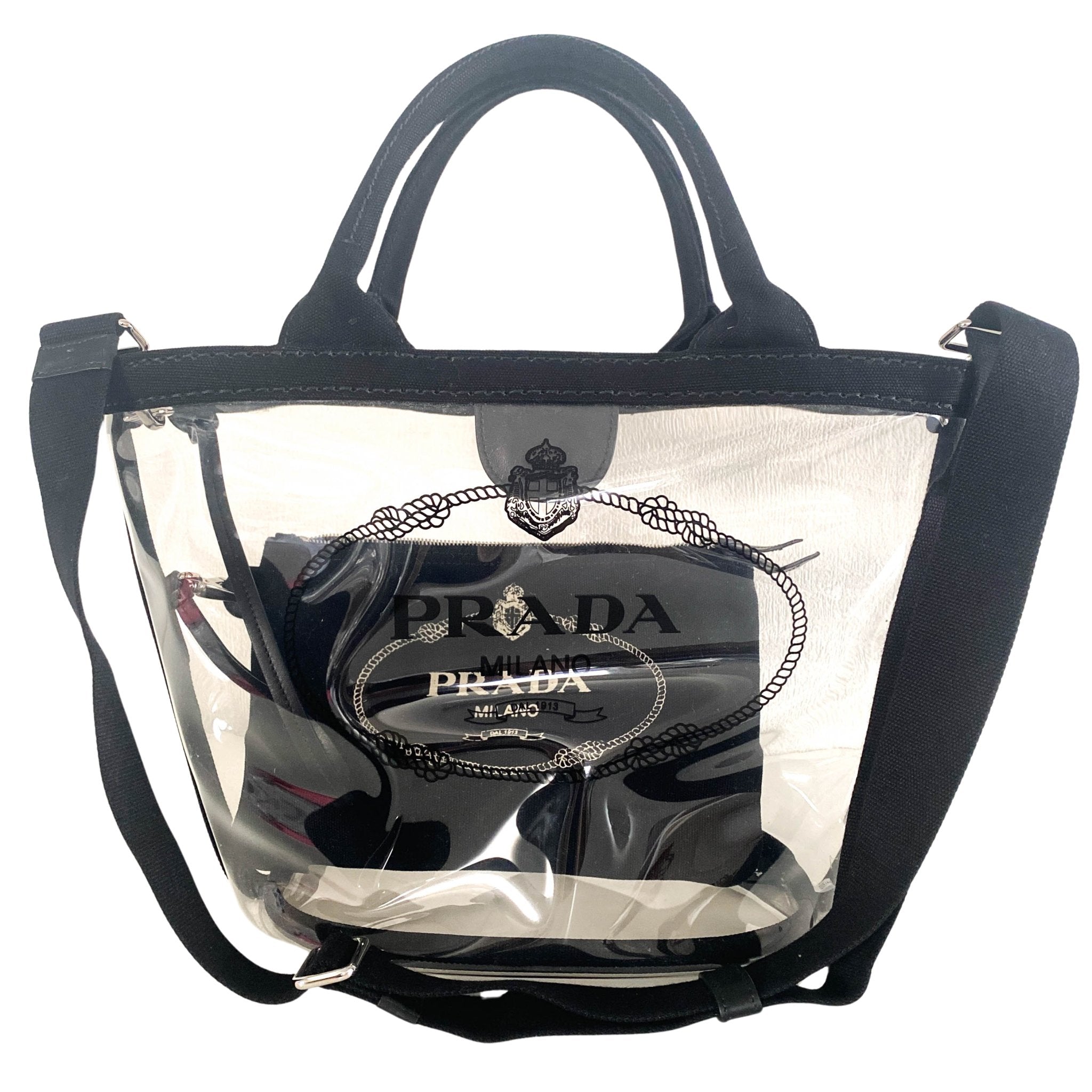 PRADA Plexiglass Canapa Clear Vinyl Handbag HIVE PRELOVED