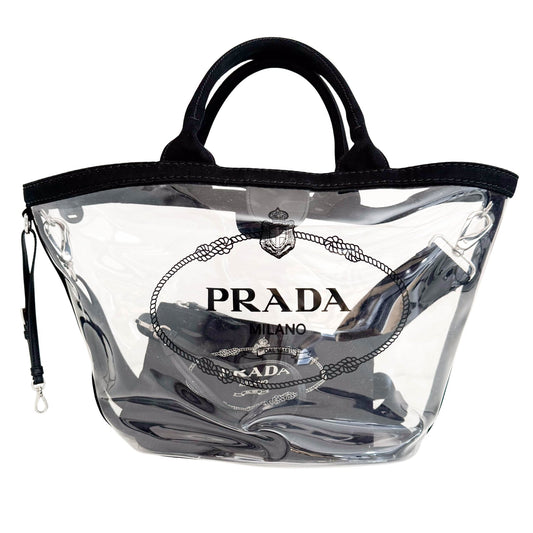 PRADA Plexiglass Canapa Clear Vinyl Handbag, in , Sold by HIVE PRELOVED - Totes, ,