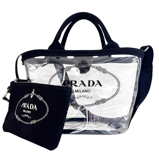PRADA Plexiglass Canapa Clear Vinyl Handbag, Vinyl in Clear, Sold by HIVE PRELOVED - Handle Bags, ,
