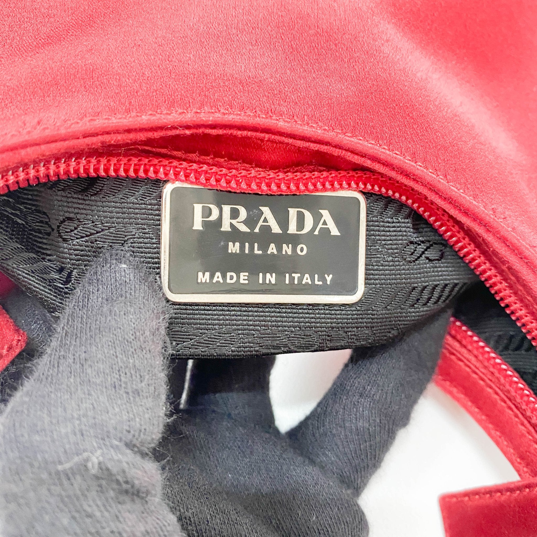 PRADA Prada Mini Satin Red Handbag, in , Sold by HIVE PRELOVED - Handle Bags, ,