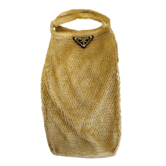PRADA Prada Rare Gold Mesh Fishnet Tote Bag, in , Sold by HIVE PRELOVED - Totes, ,