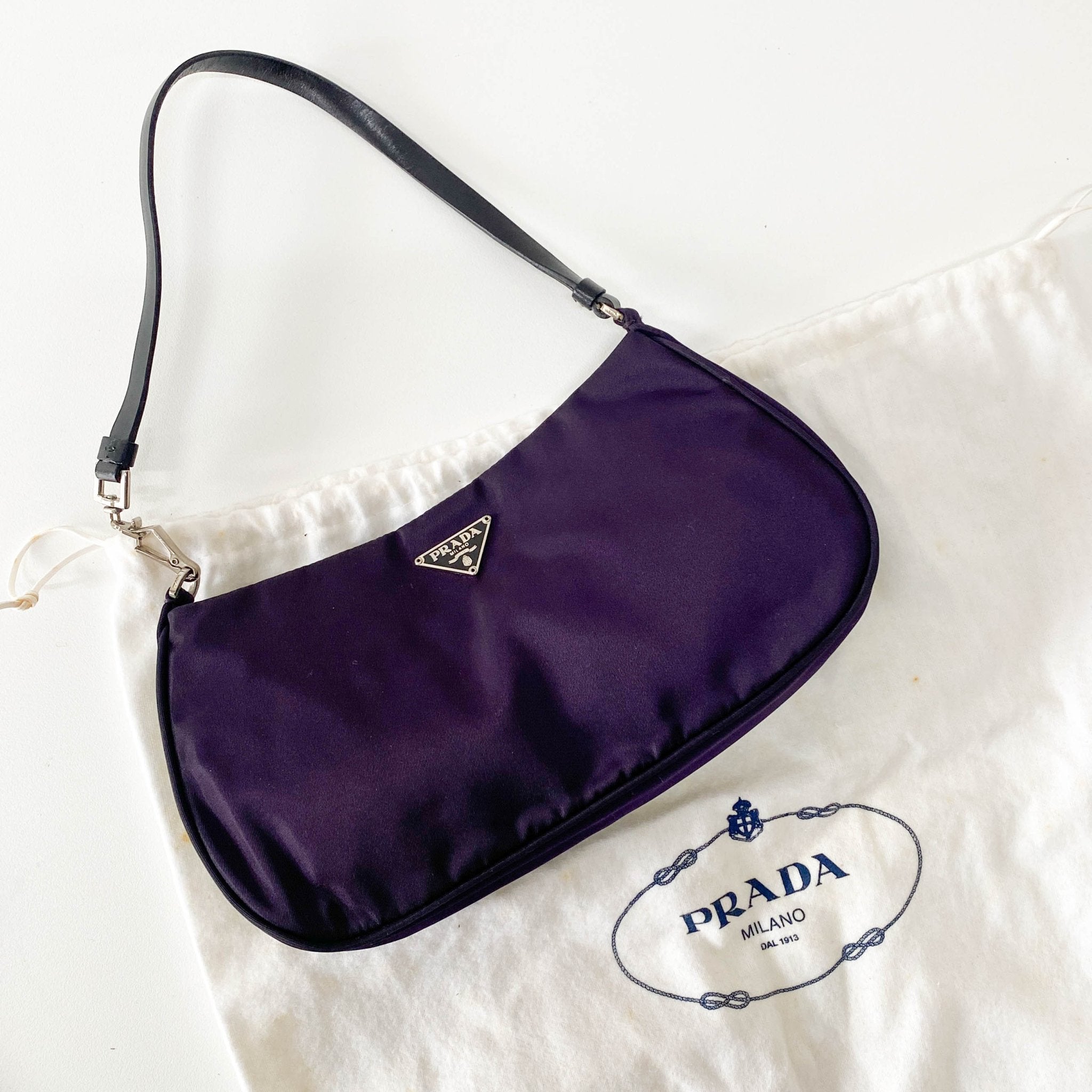 PRADA Purple Nylon Mini Pochette Bag, in , Sold by HIVE PRELOVED - Handle Bags, Mini bags,