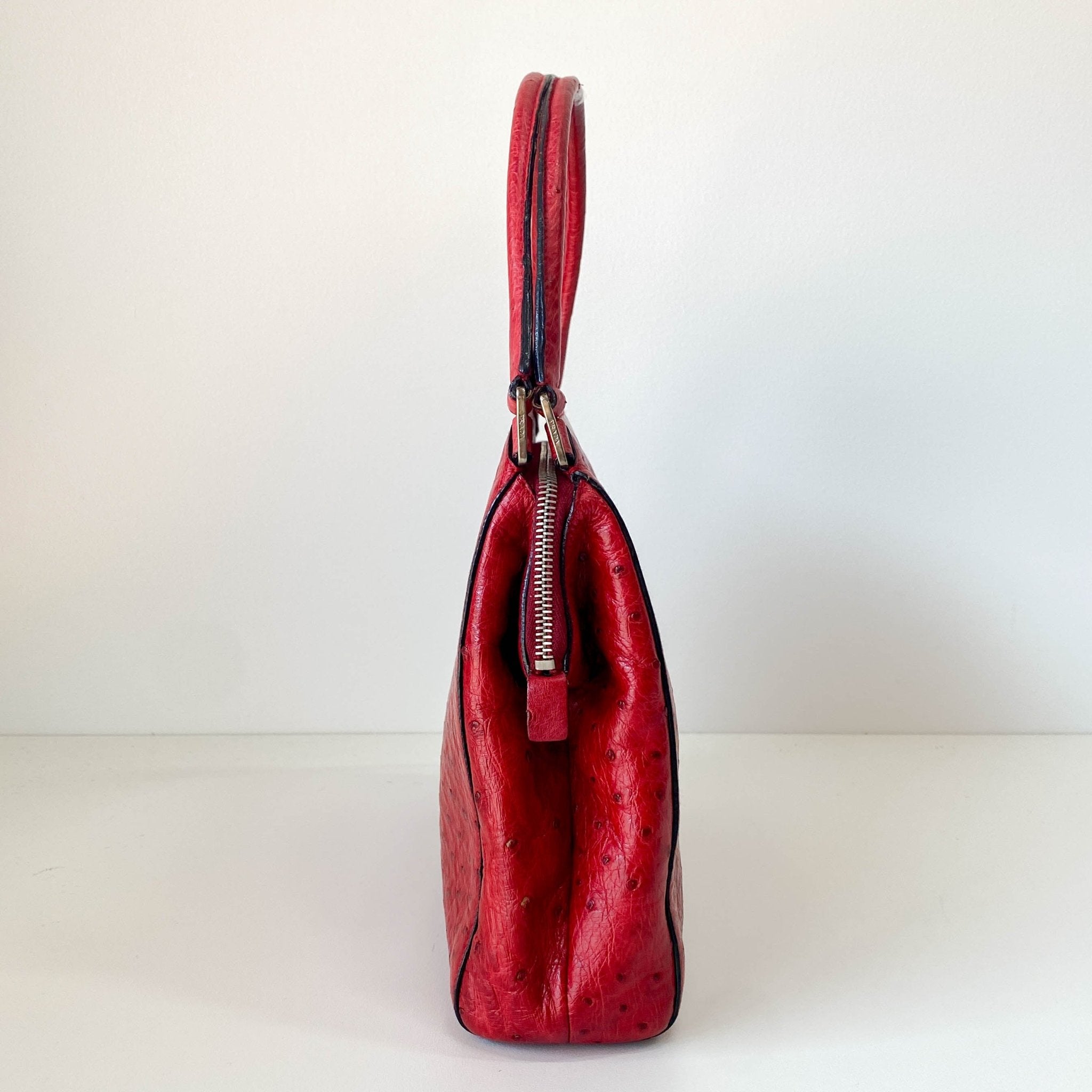 PRADA Red Leather Shoulder Bag, in , Sold by HIVE PRELOVED - Shoulder Bags, ,