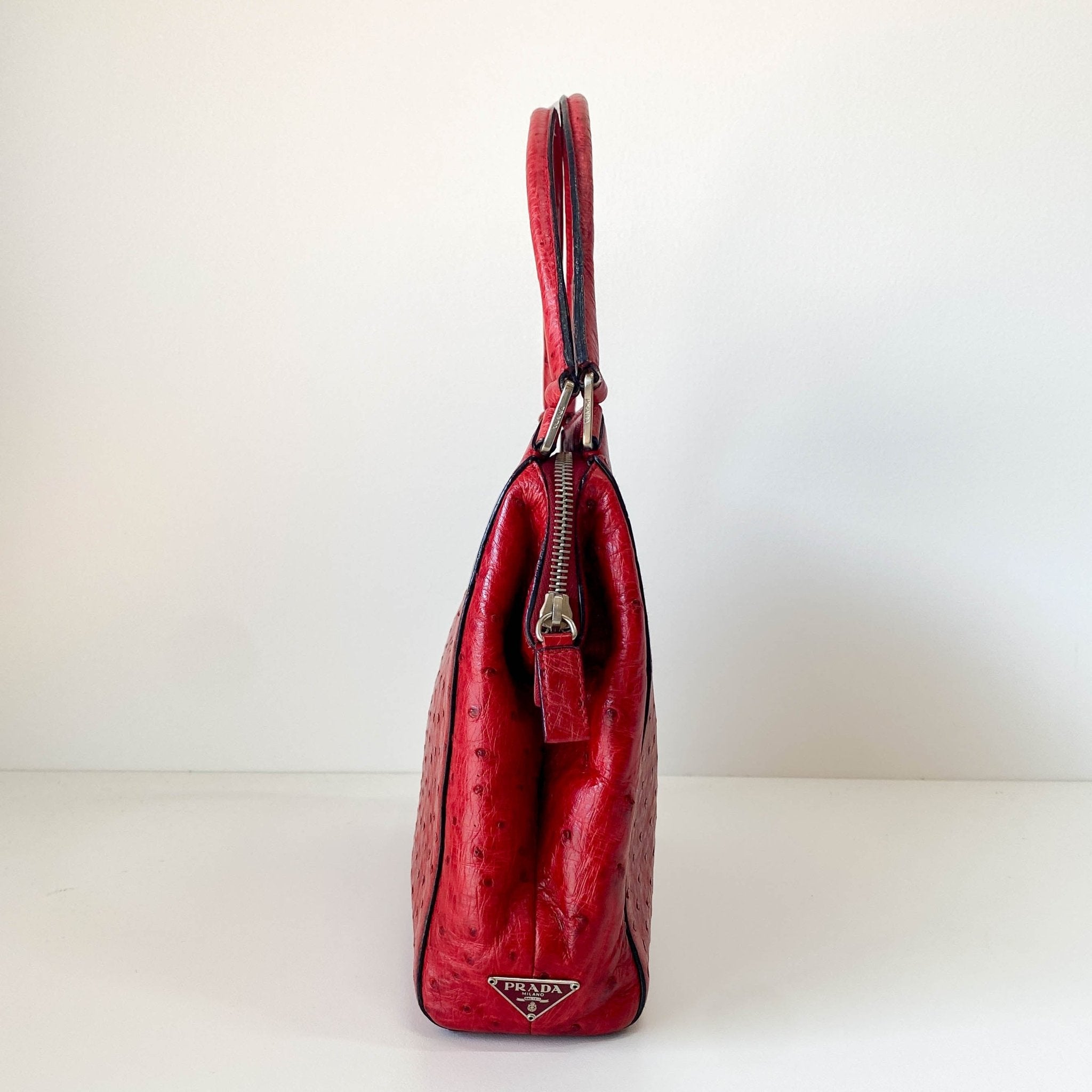 PRADA Red Leather Shoulder Bag, in , Sold by HIVE PRELOVED - Shoulder Bags, ,