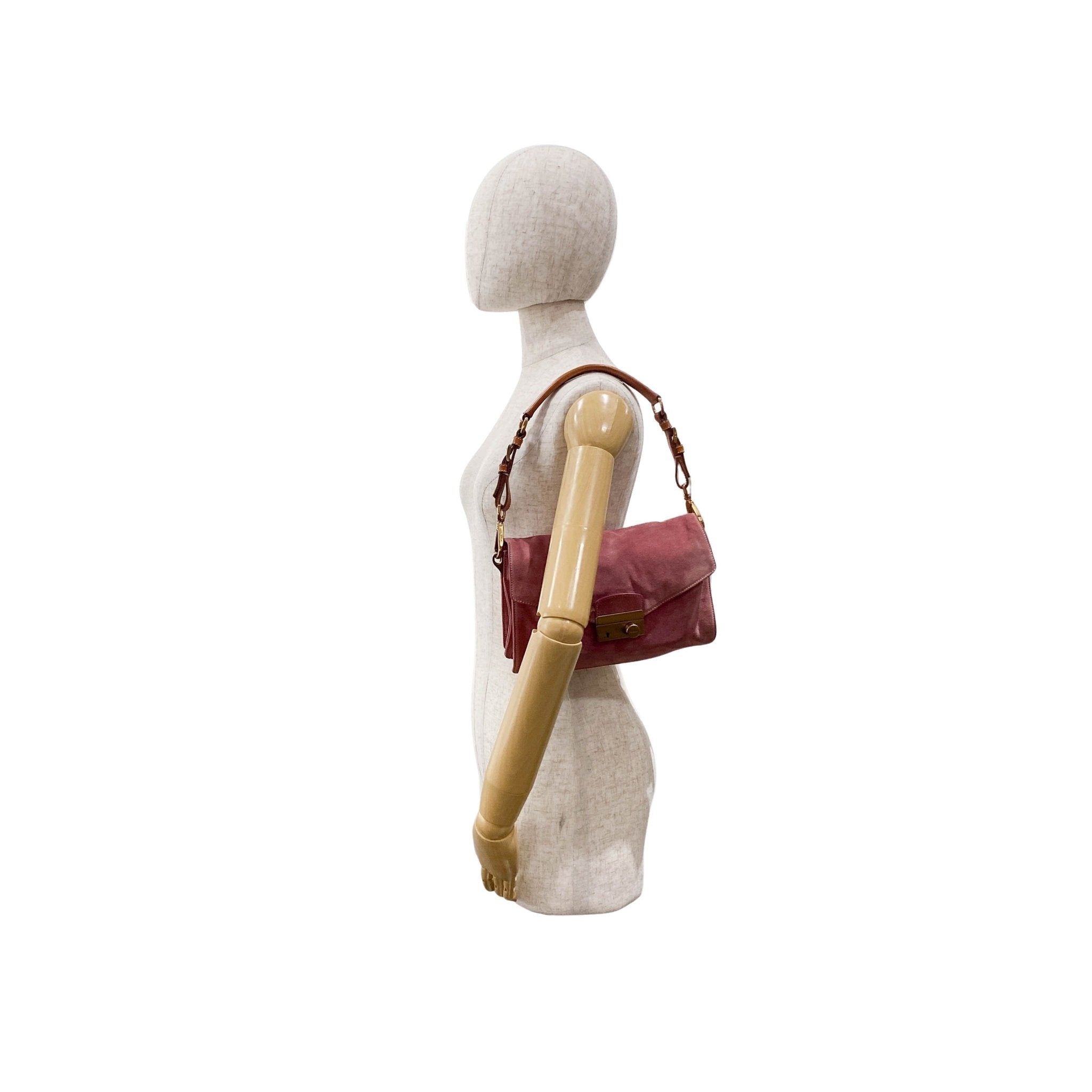PRADA Rosé Pink Suede Handle Bag, in , Sold by HIVE PRELOVED - Handle Bags, ,
