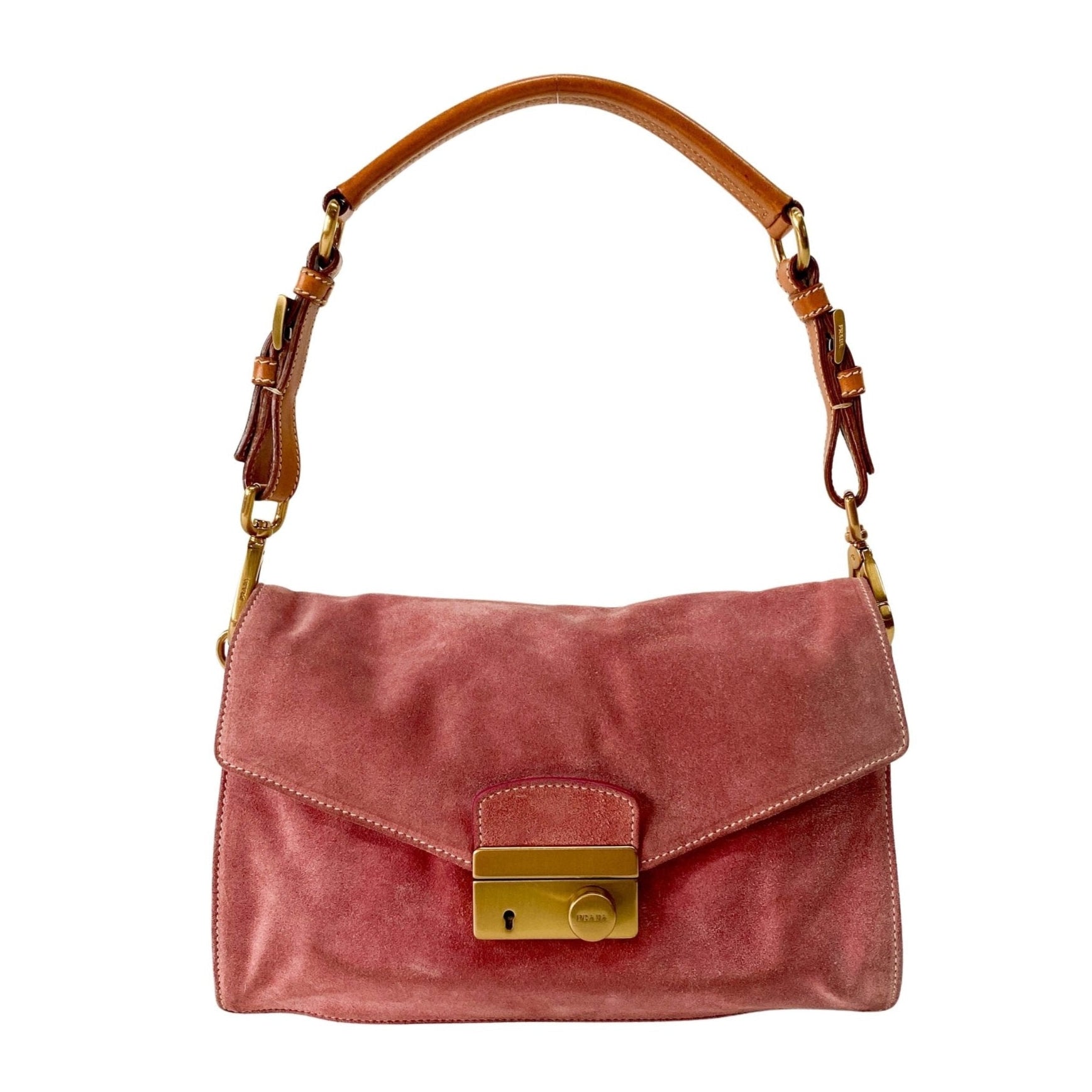 PRADA Rosé Pink Suede Handle Bag, in , Sold by HIVE PRELOVED - Handle Bags, ,