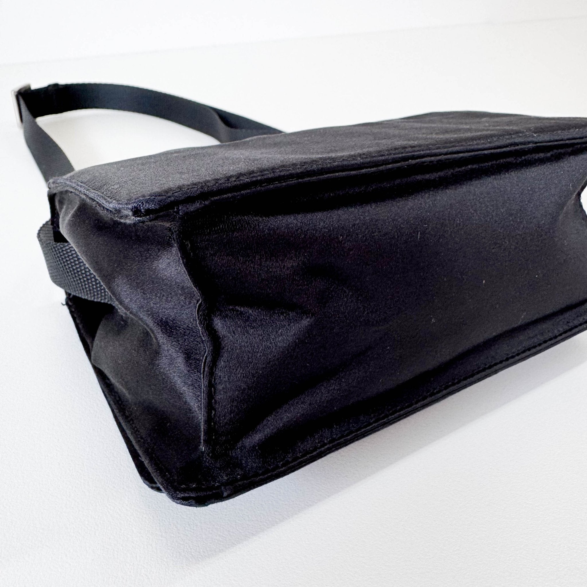 PRADA Satin Black Mini Shoulder Bag, in , Sold by HIVE PRELOVED - Shoulder Bags, ,