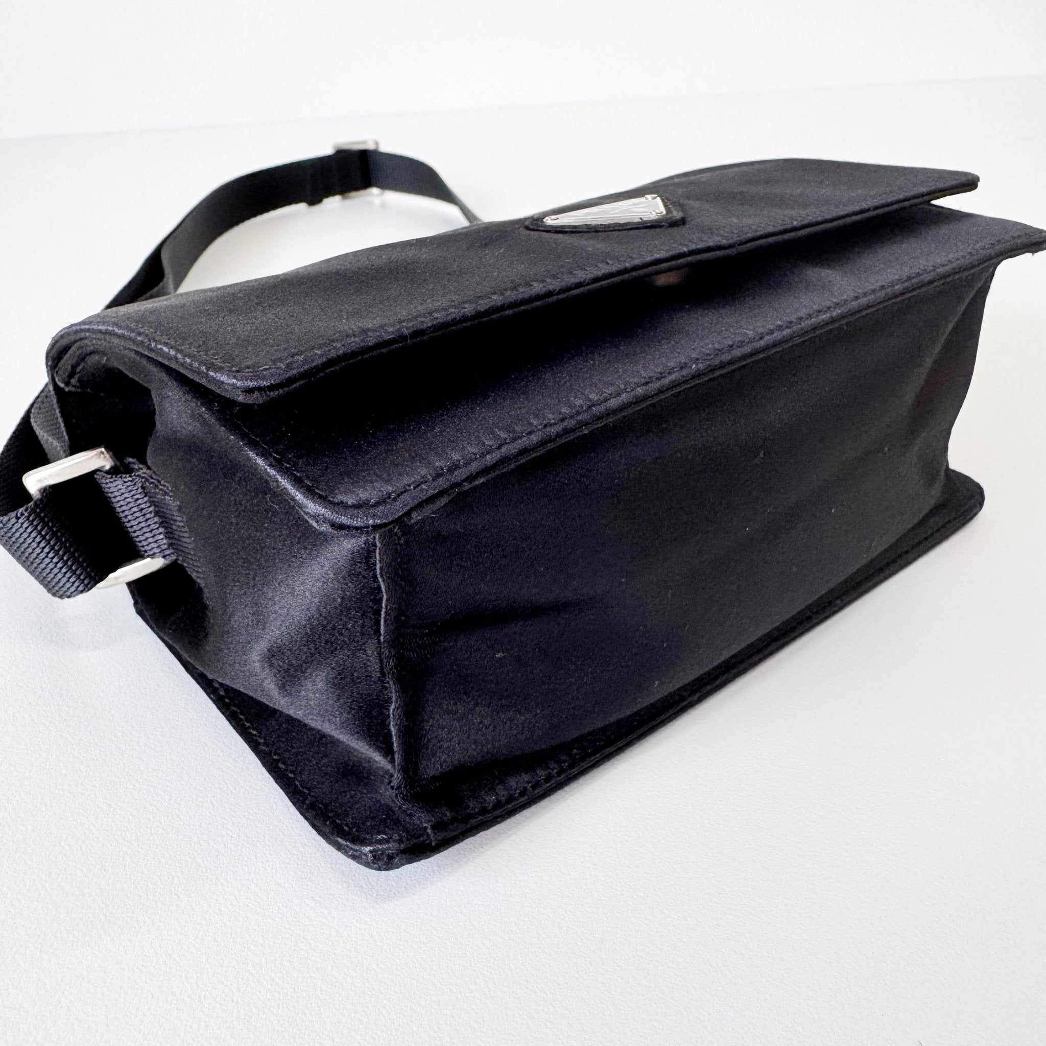 PRADA Satin Black Mini Shoulder Bag, in , Sold by HIVE PRELOVED - Shoulder Bags, ,