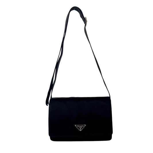 PRADA Satin Black Mini Shoulder Bag, in , Sold by HIVE PRELOVED - Shoulder Bags, ,