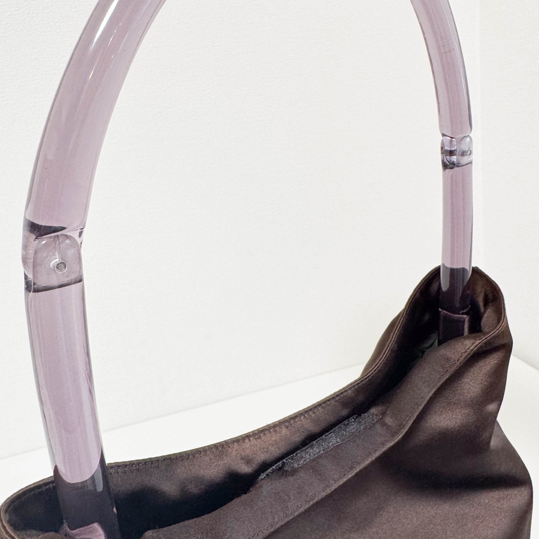 PRADA Satin Lucite Brown Hobo Bag, in , Sold by HIVE PRELOVED - Shoulder Bags, ,