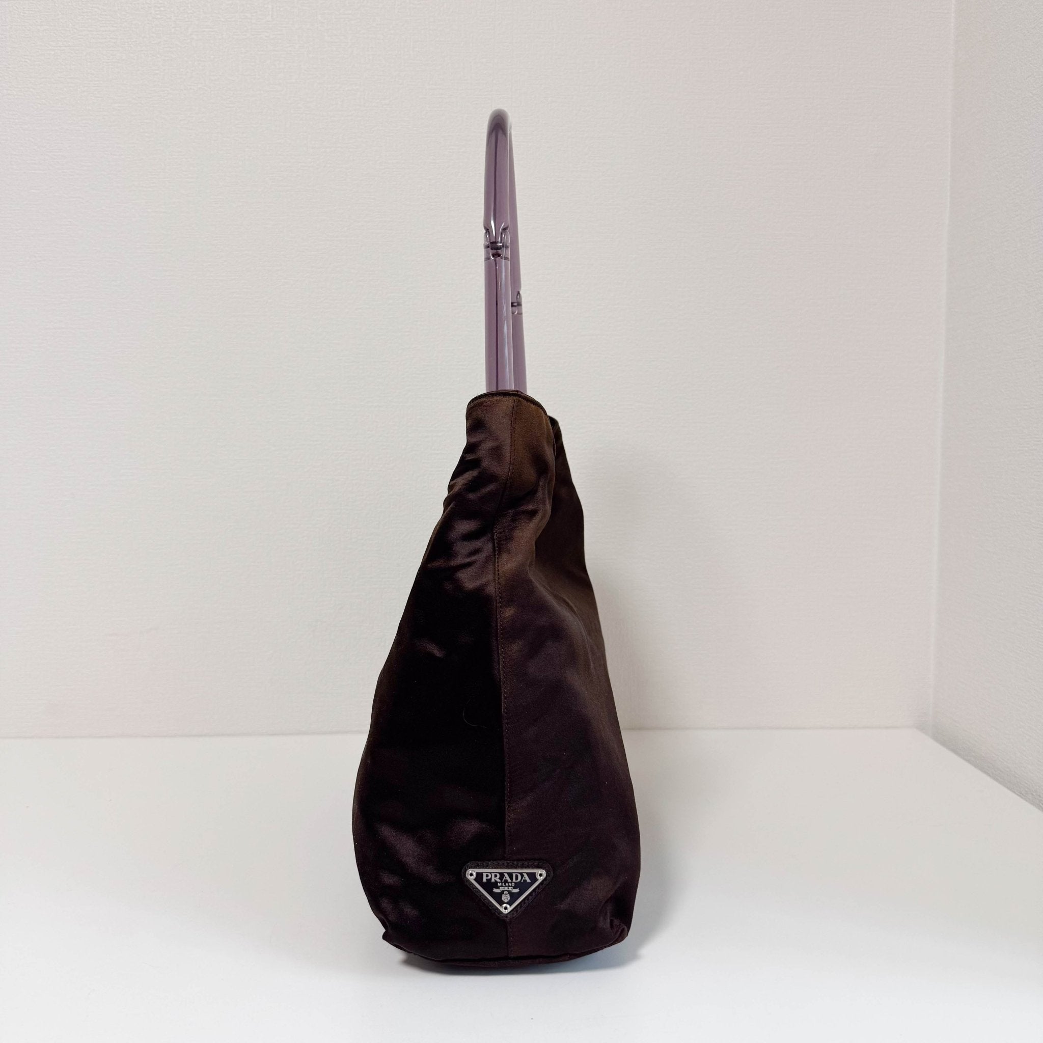 PRADA Satin Lucite Brown Hobo Bag, in , Sold by HIVE PRELOVED - Shoulder Bags, ,