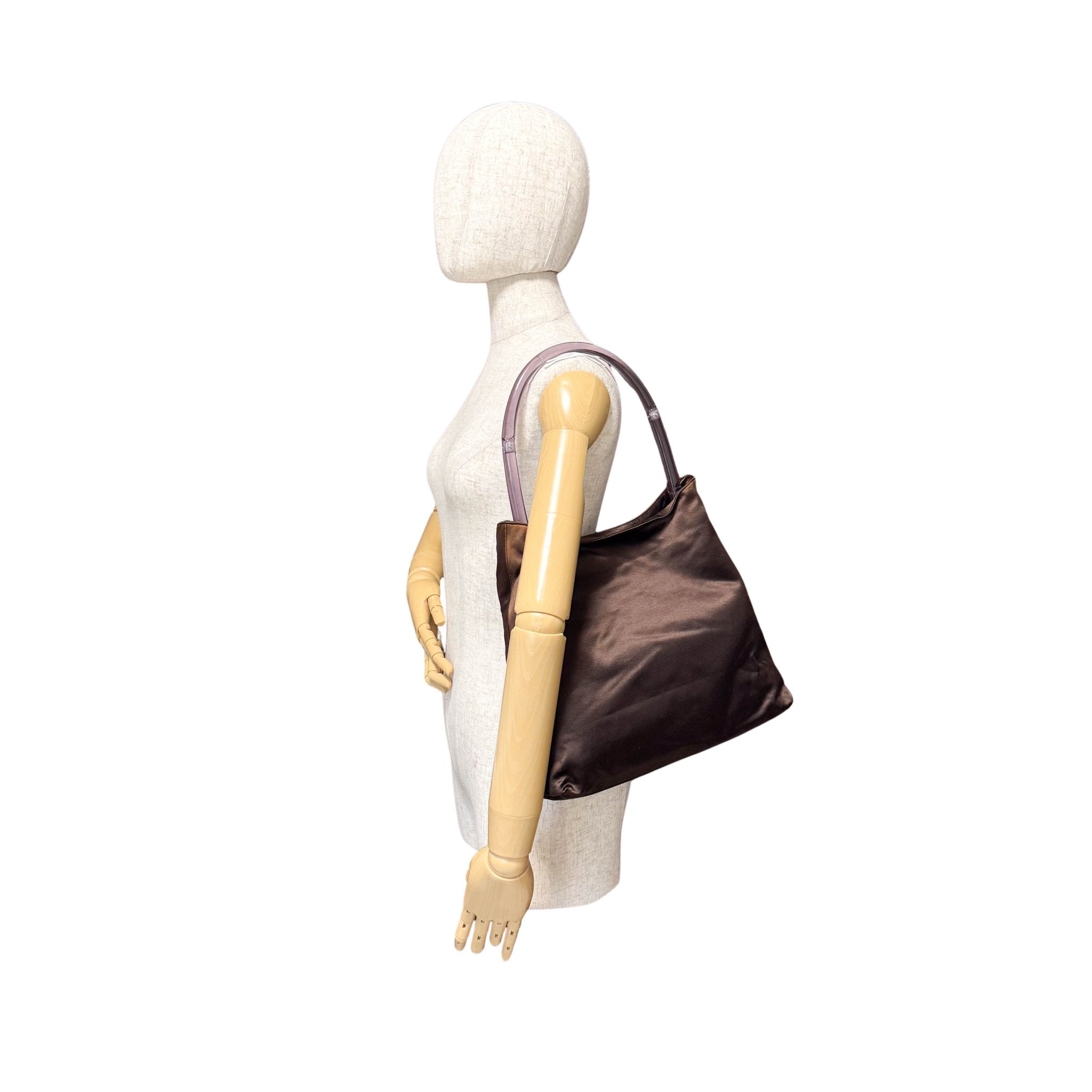 PRADA Satin Lucite Brown Hobo Bag, in , Sold by HIVE PRELOVED - Shoulder Bags, ,