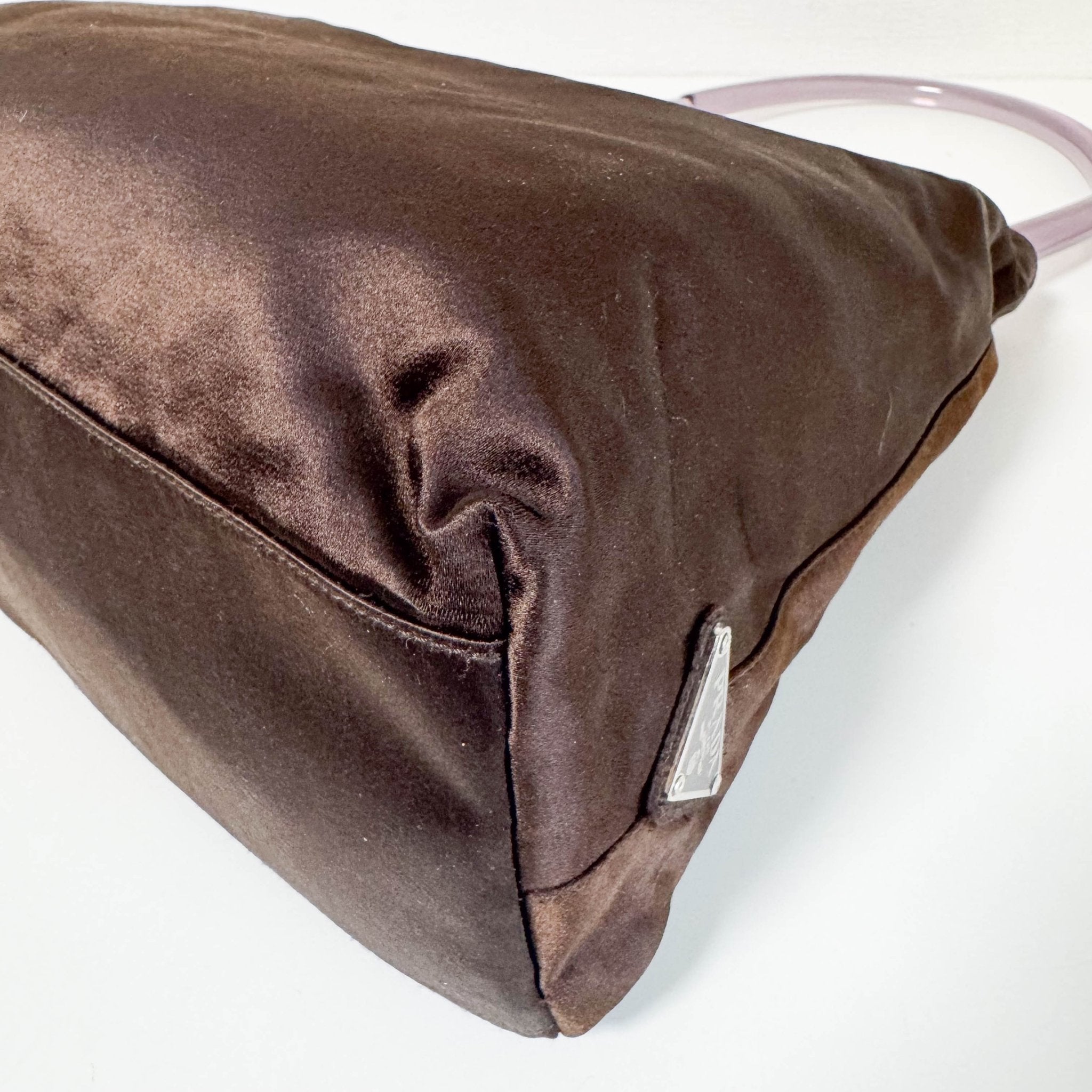 PRADA Satin Lucite Brown Hobo Bag, in , Sold by HIVE PRELOVED - Shoulder Bags, ,