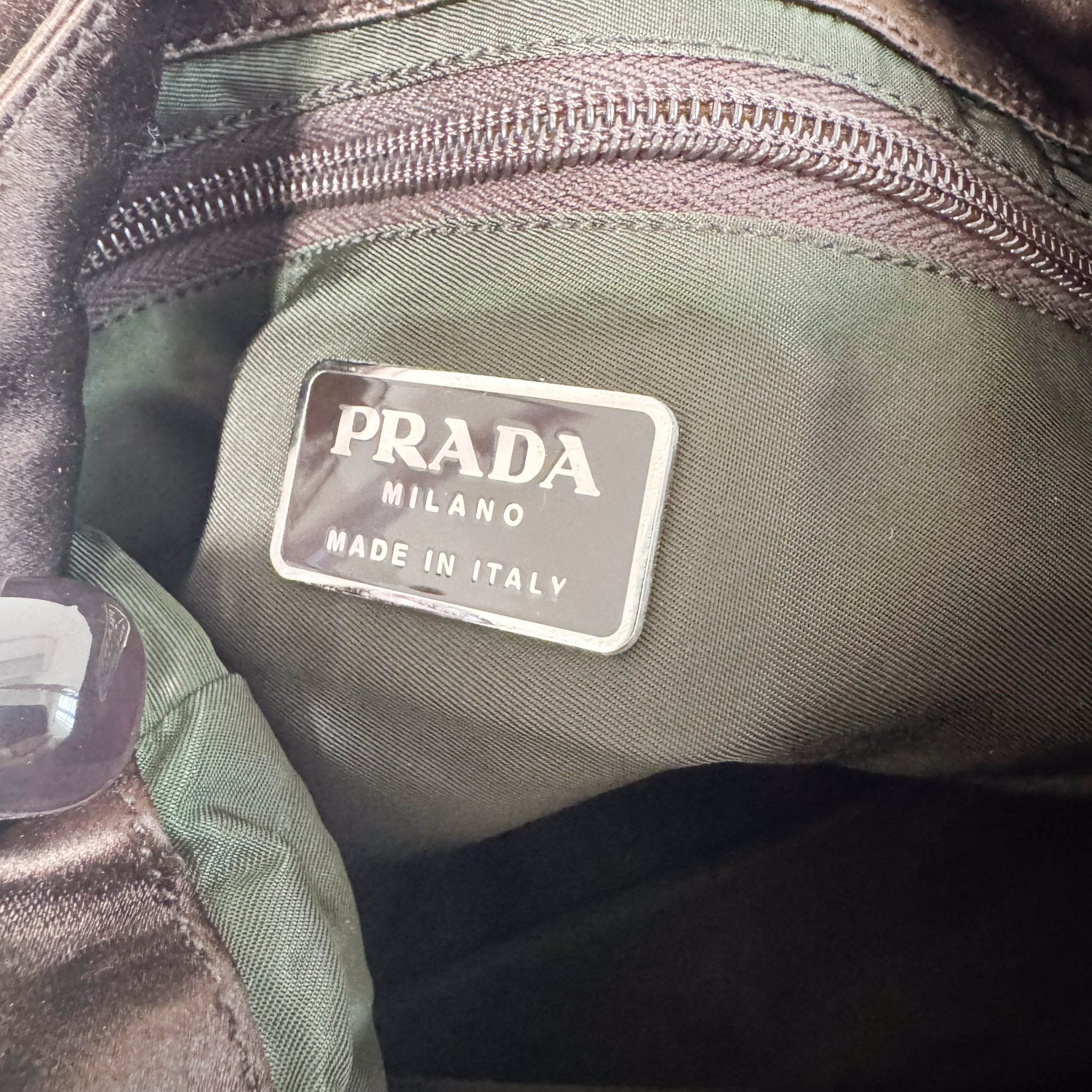 PRADA Satin Lucite Brown Hobo Bag, in , Sold by HIVE PRELOVED - Shoulder Bags, ,