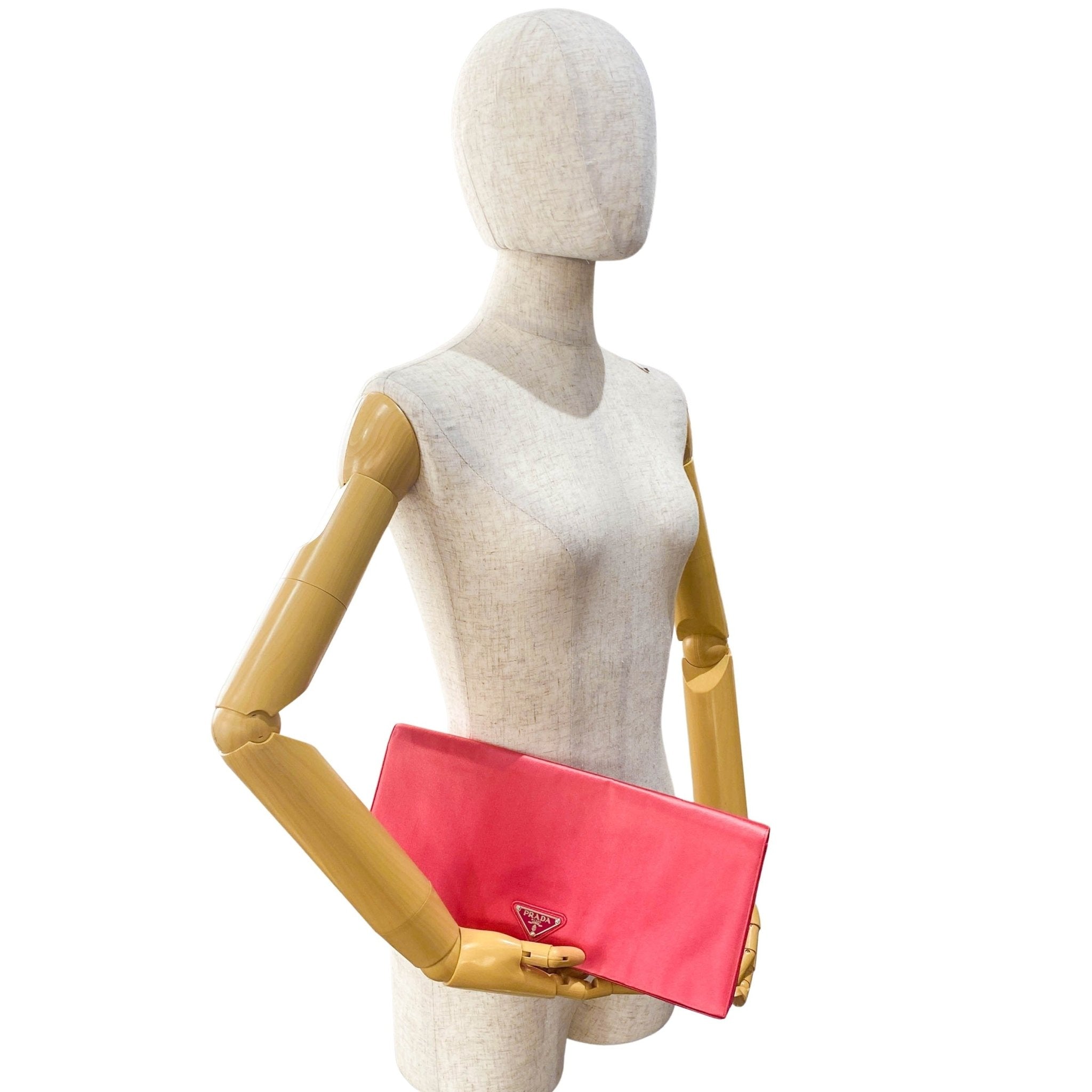PRADA Satin Magenta Clutch Bag, in , Sold by HIVE PRELOVED - Clutch bags, ,