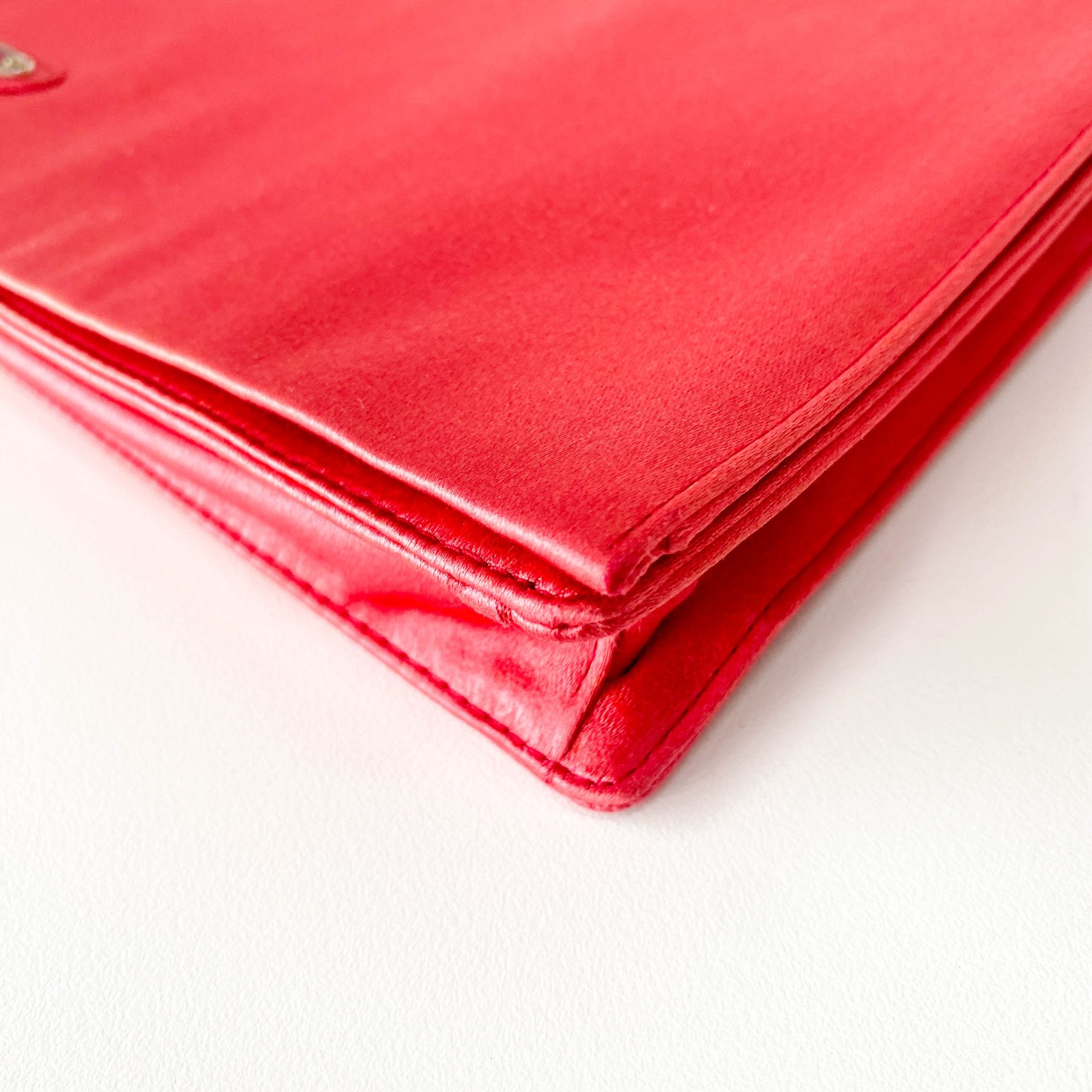 PRADA Satin Magenta Clutch Bag, in , Sold by HIVE PRELOVED - Clutch bags, ,