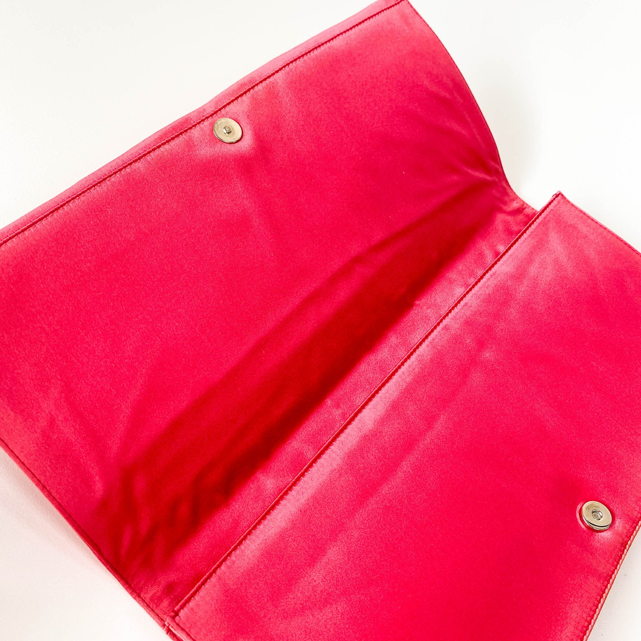 PRADA Satin Magenta Clutch Bag, in , Sold by HIVE PRELOVED - Clutch bags, ,