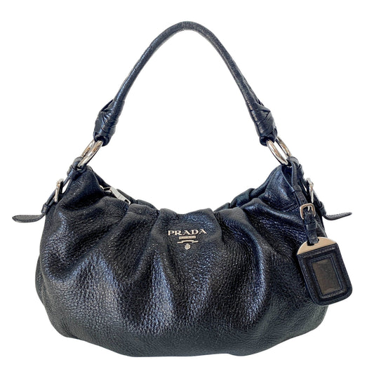 PRADA Sparkly Black Leather Shoulder Bag, in , Sold by HIVE PRELOVED - Shoulder Bags, ,