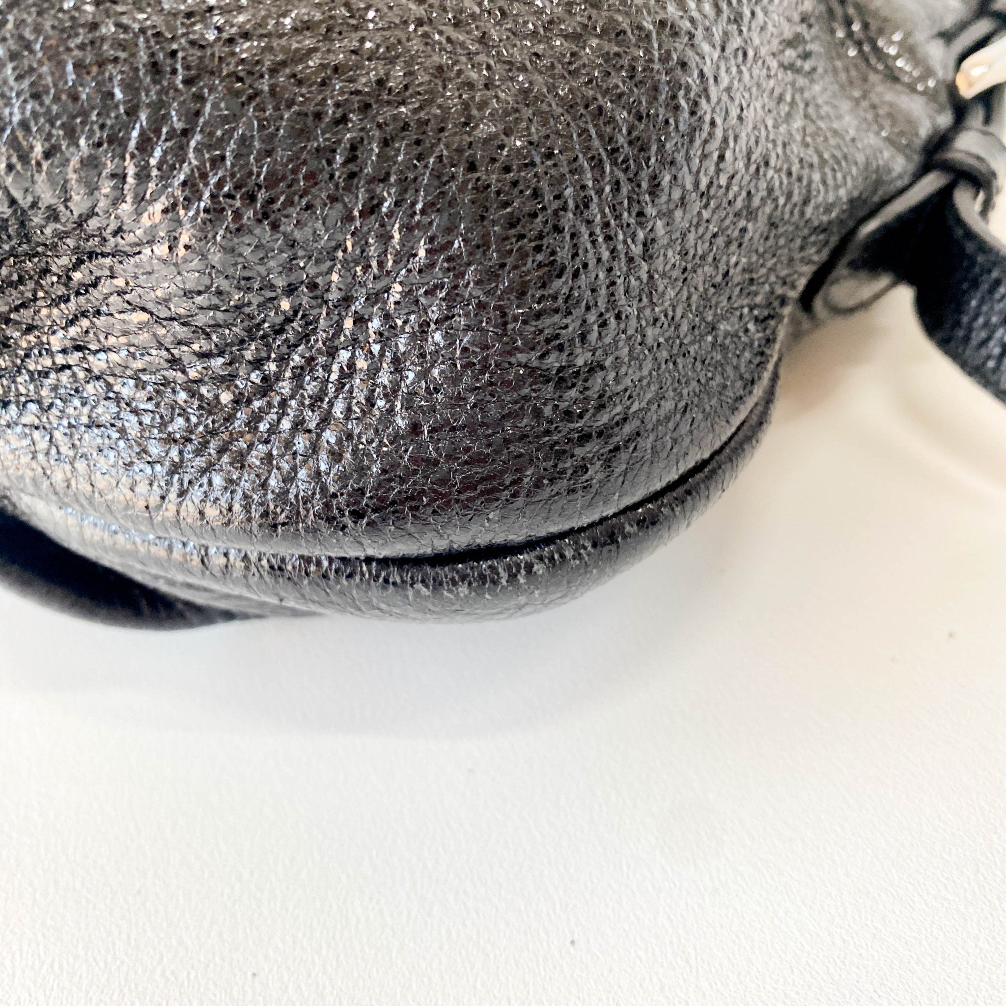 PRADA Sparkly Black Leather Shoulder Bag, in , Sold by HIVE PRELOVED - Shoulder Bags, ,