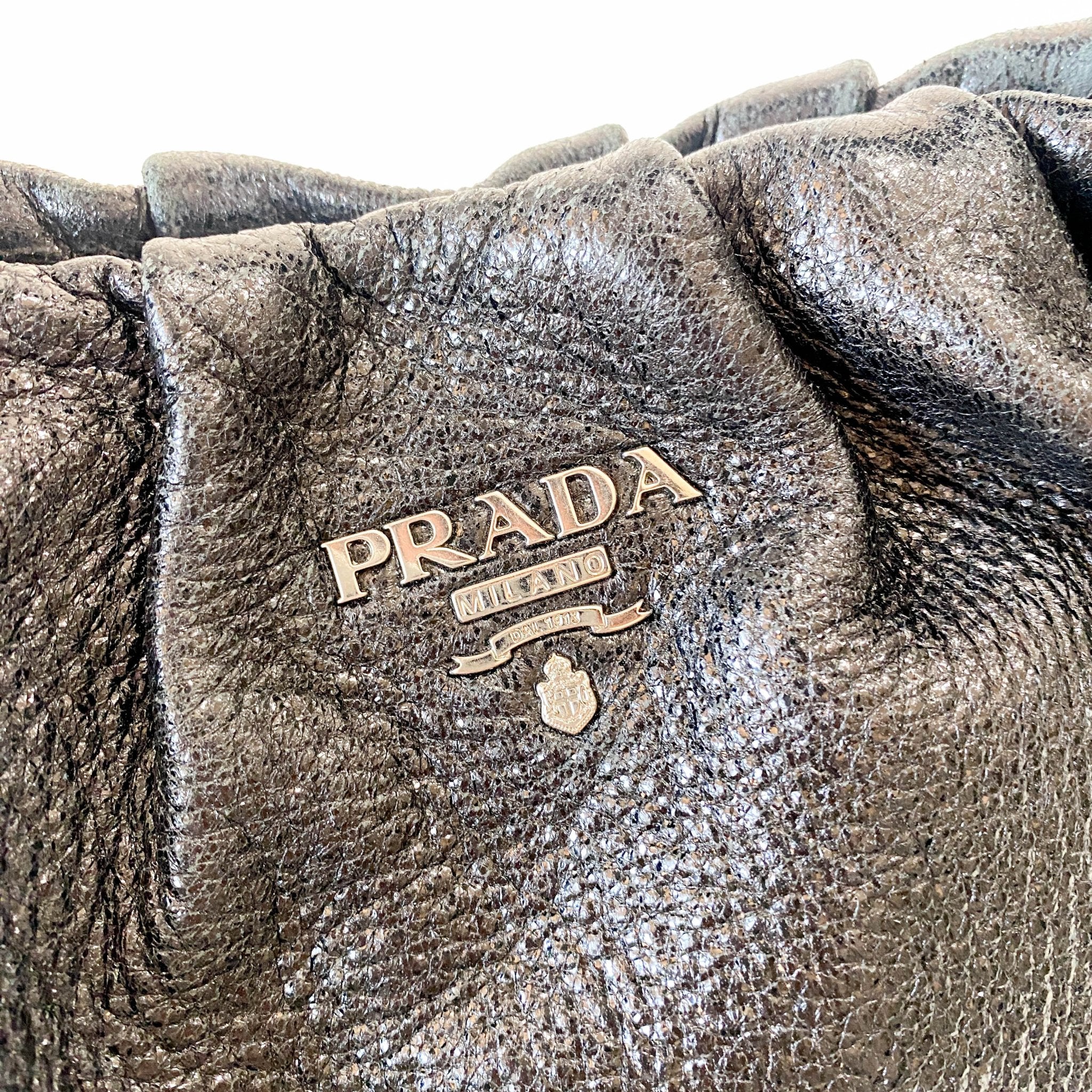 PRADA Sparkly Black Leather Shoulder Bag, in , Sold by HIVE PRELOVED - Shoulder Bags, ,