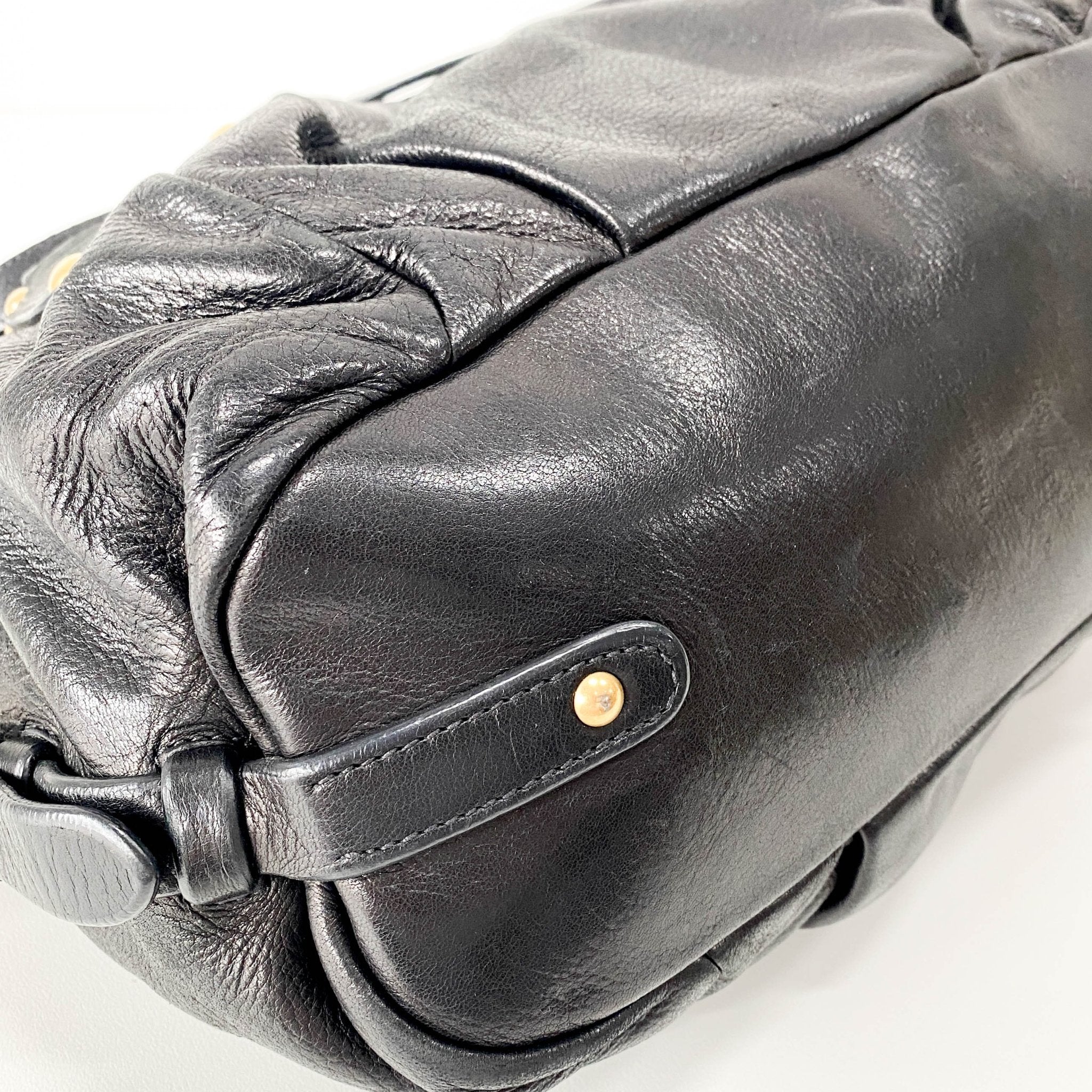 PRADA Sturdy Black Leather & Gold Hardware Shoulder Bag, in , Sold by HIVE PRELOVED - Shoulder Bags, ,