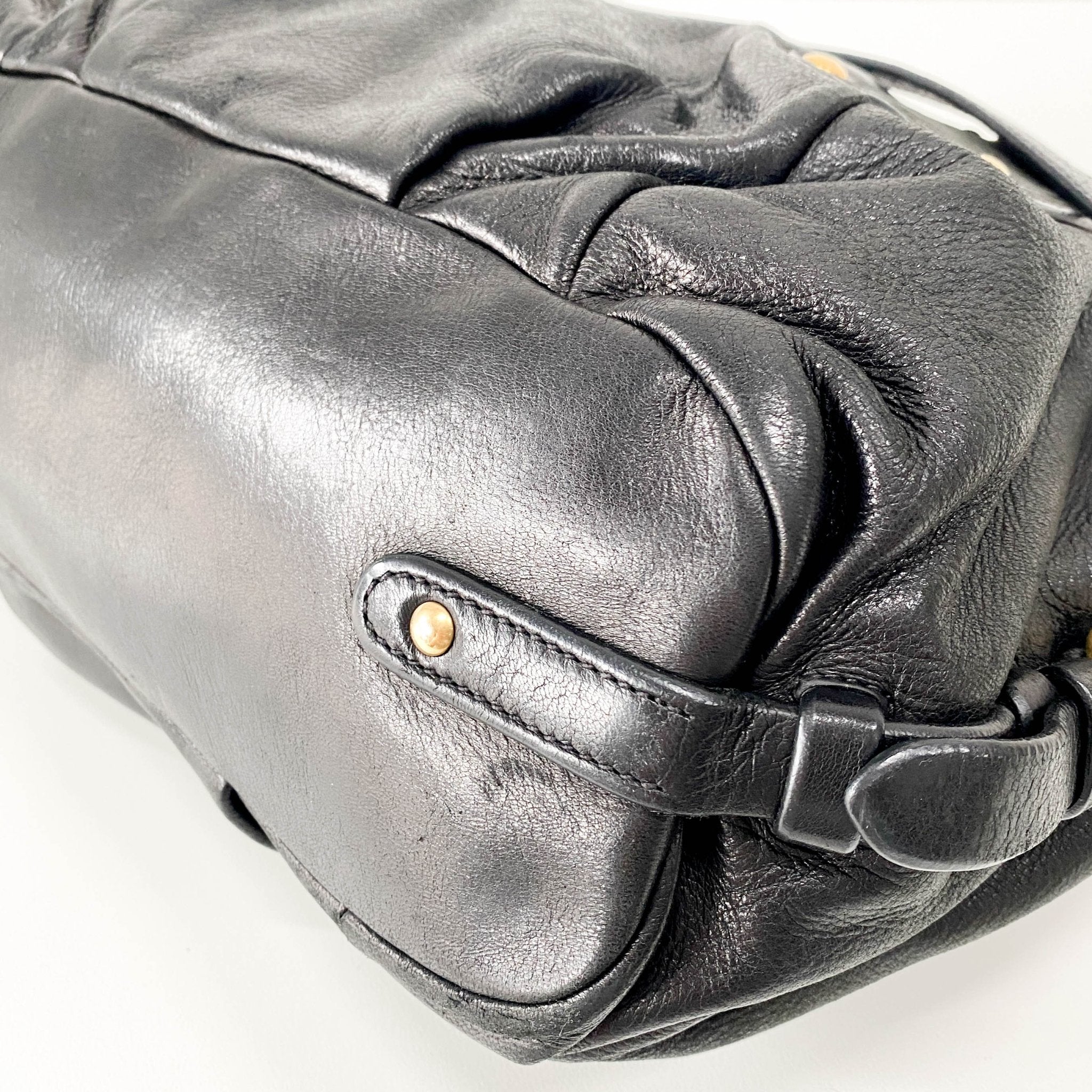 PRADA Sturdy Black Leather & Gold Hardware Shoulder Bag, in , Sold by HIVE PRELOVED - Shoulder Bags, ,