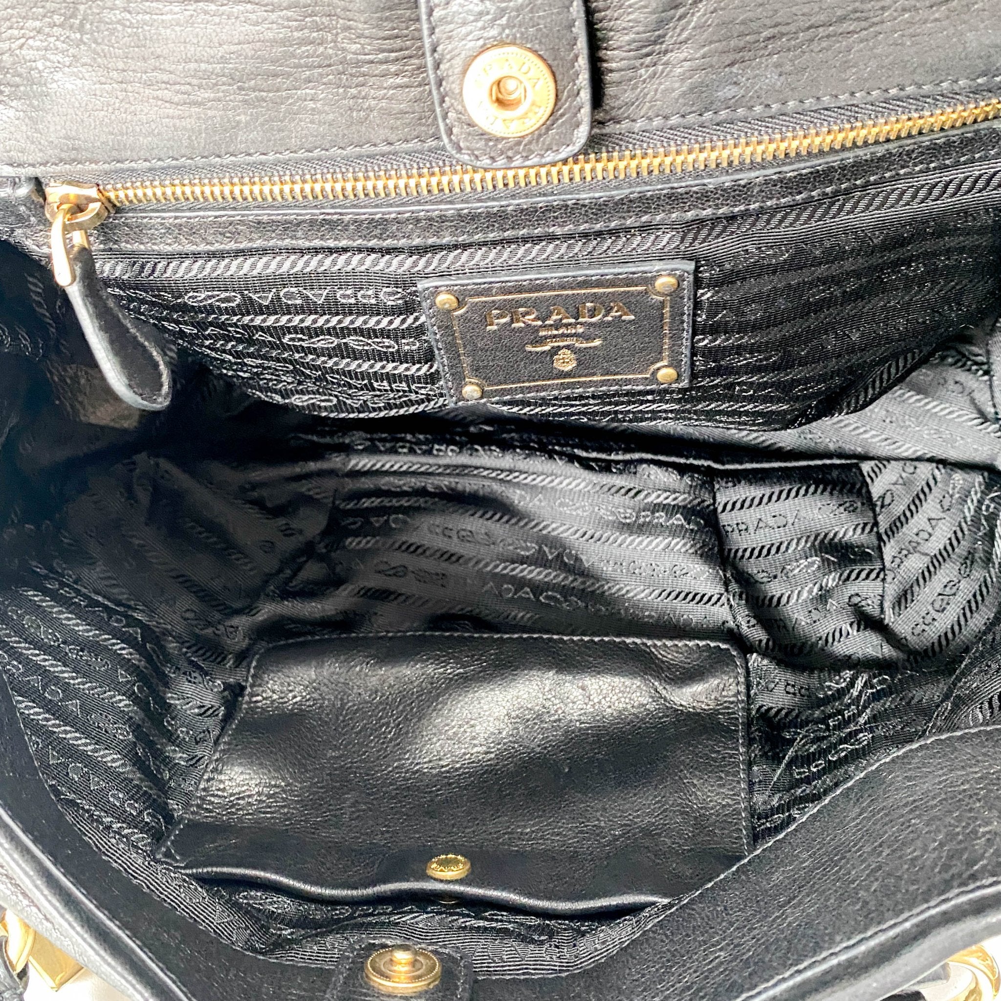 PRADA Sturdy Black Leather & Gold Hardware Shoulder Bag, in , Sold by HIVE PRELOVED - Shoulder Bags, ,