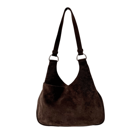 PRADA Suede Brown Shoulder Bag, in , Sold by HIVE PRELOVED - Shoulder Bags, ,