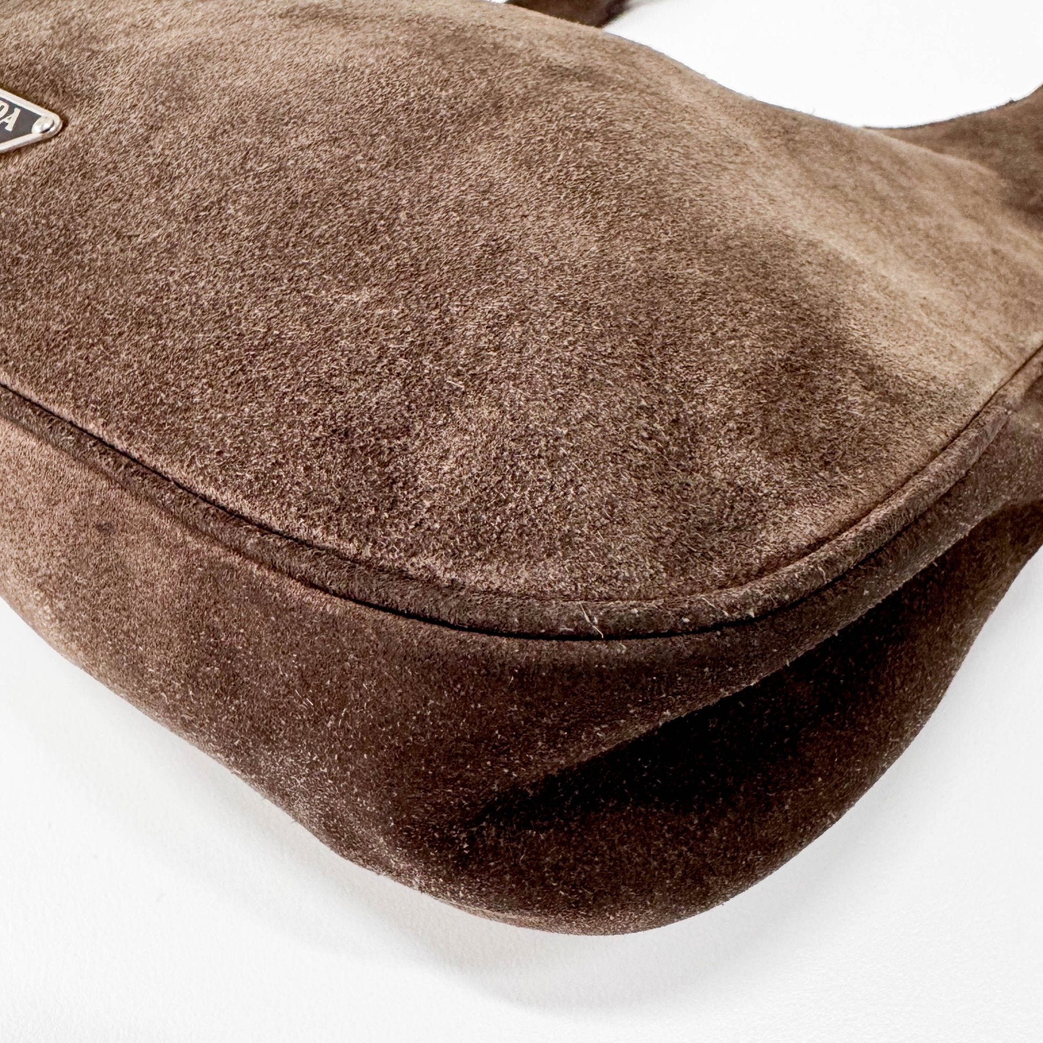 PRADA Suede Brown Shoulder Bag, in , Sold by HIVE PRELOVED - Shoulder Bags, ,