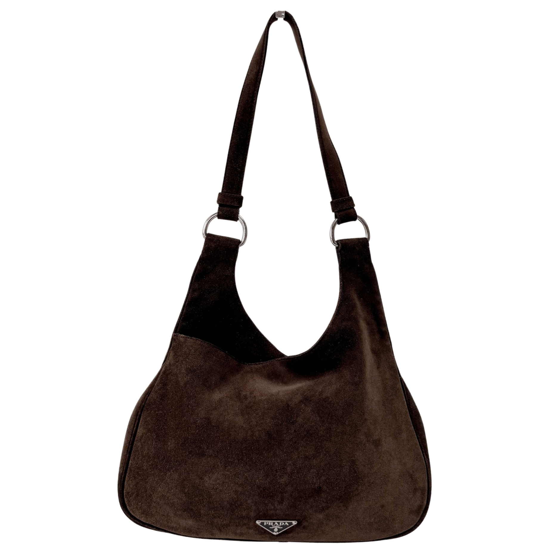 PRADA Suede Brown Shoulder Bag, in , Sold by HIVE PRELOVED - Shoulder Bags, ,