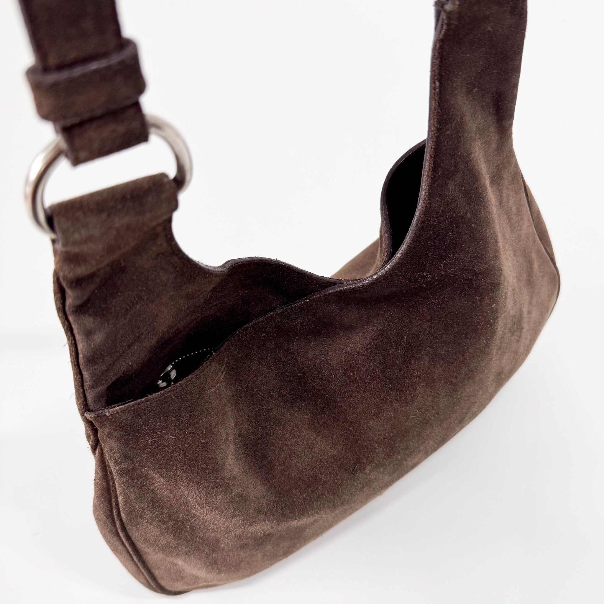 PRADA Suede Brown Shoulder Bag, in , Sold by HIVE PRELOVED - Shoulder Bags, ,