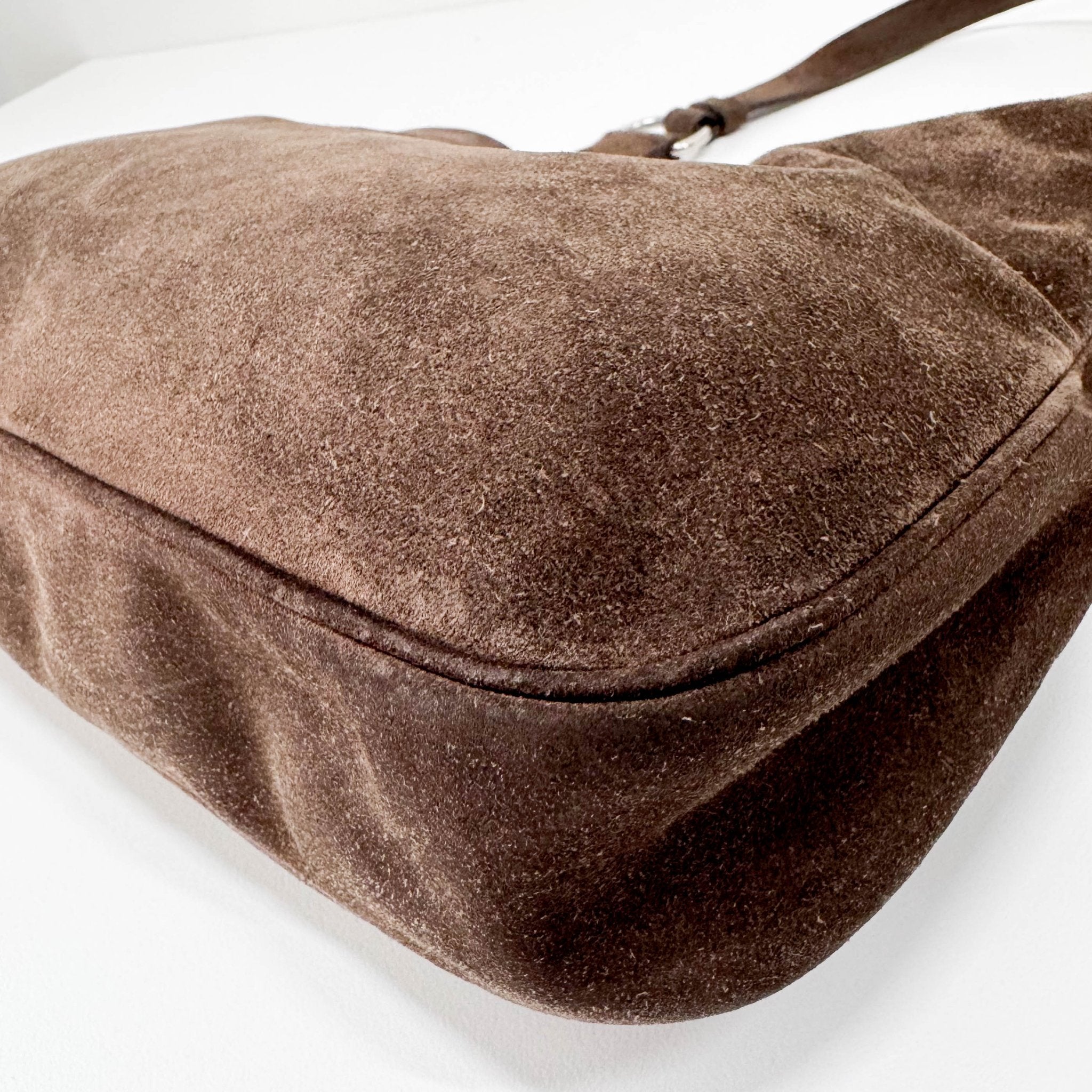 PRADA Suede Brown Shoulder Bag, in , Sold by HIVE PRELOVED - Shoulder Bags, ,