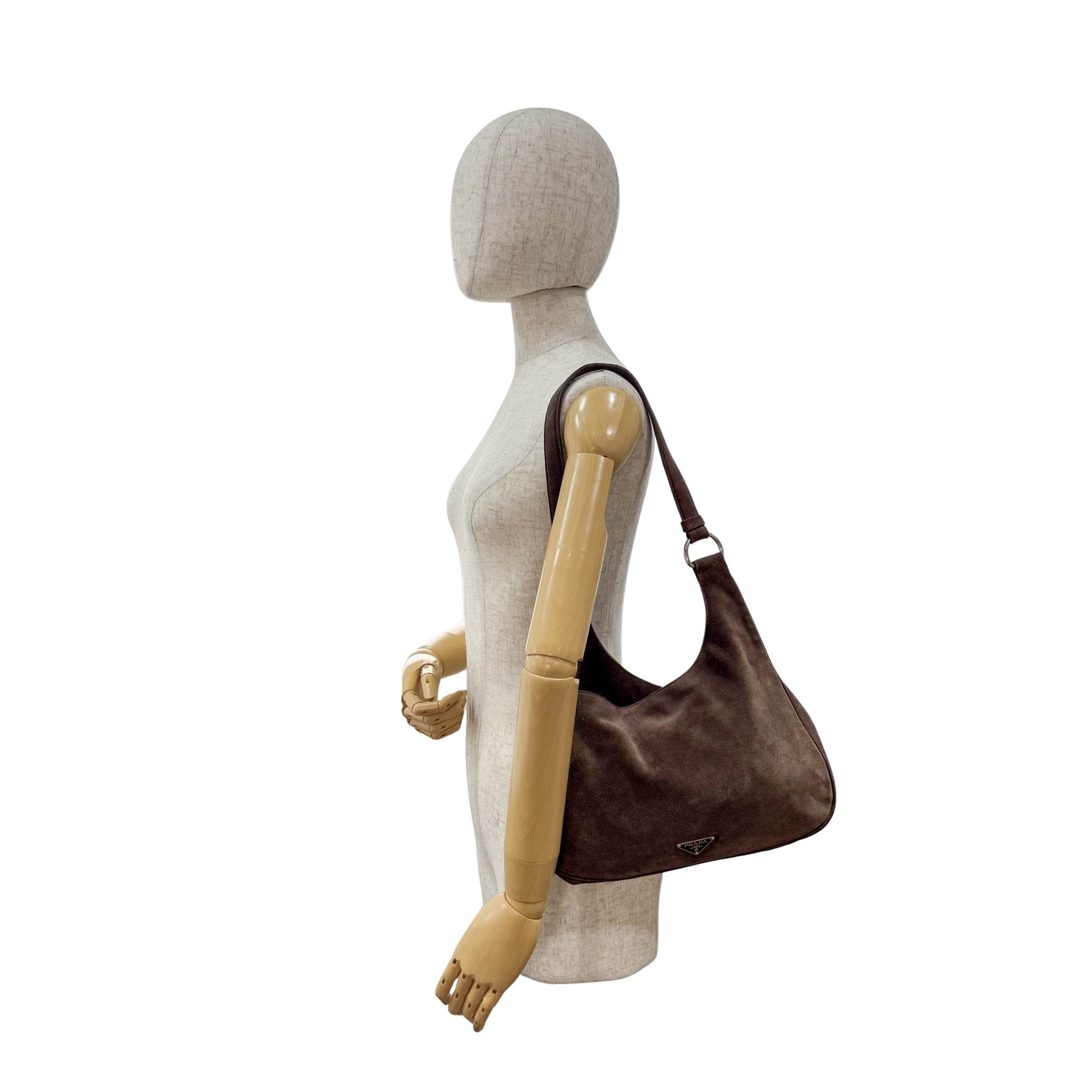 PRADA Suede Brown Shoulder Bag, in , Sold by HIVE PRELOVED - Shoulder Bags, ,