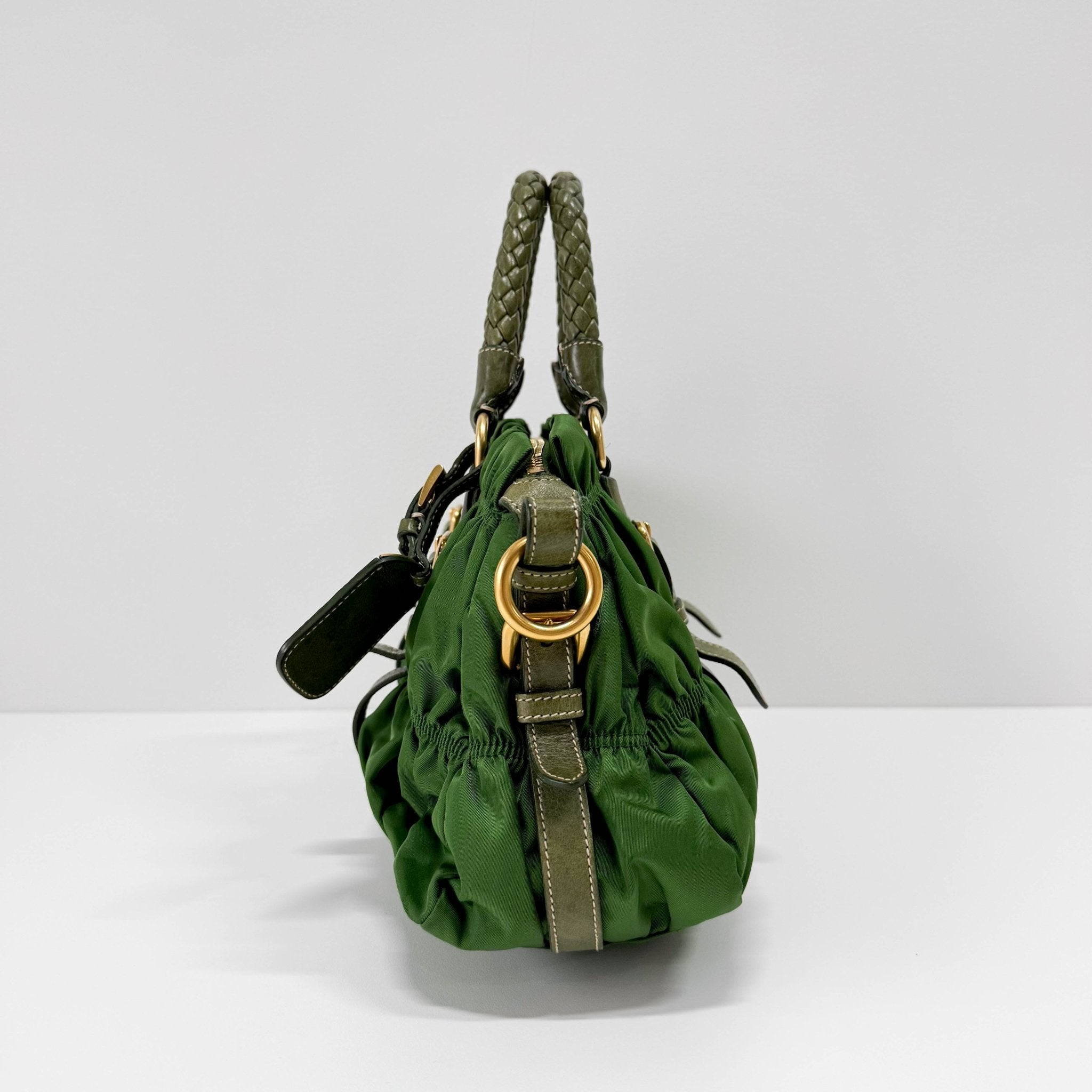 PRADA Tessuto Gaufre Nylon Green Handbag, in , Sold by HIVE PRELOVED - Handle Bags, Shoulder Bags,