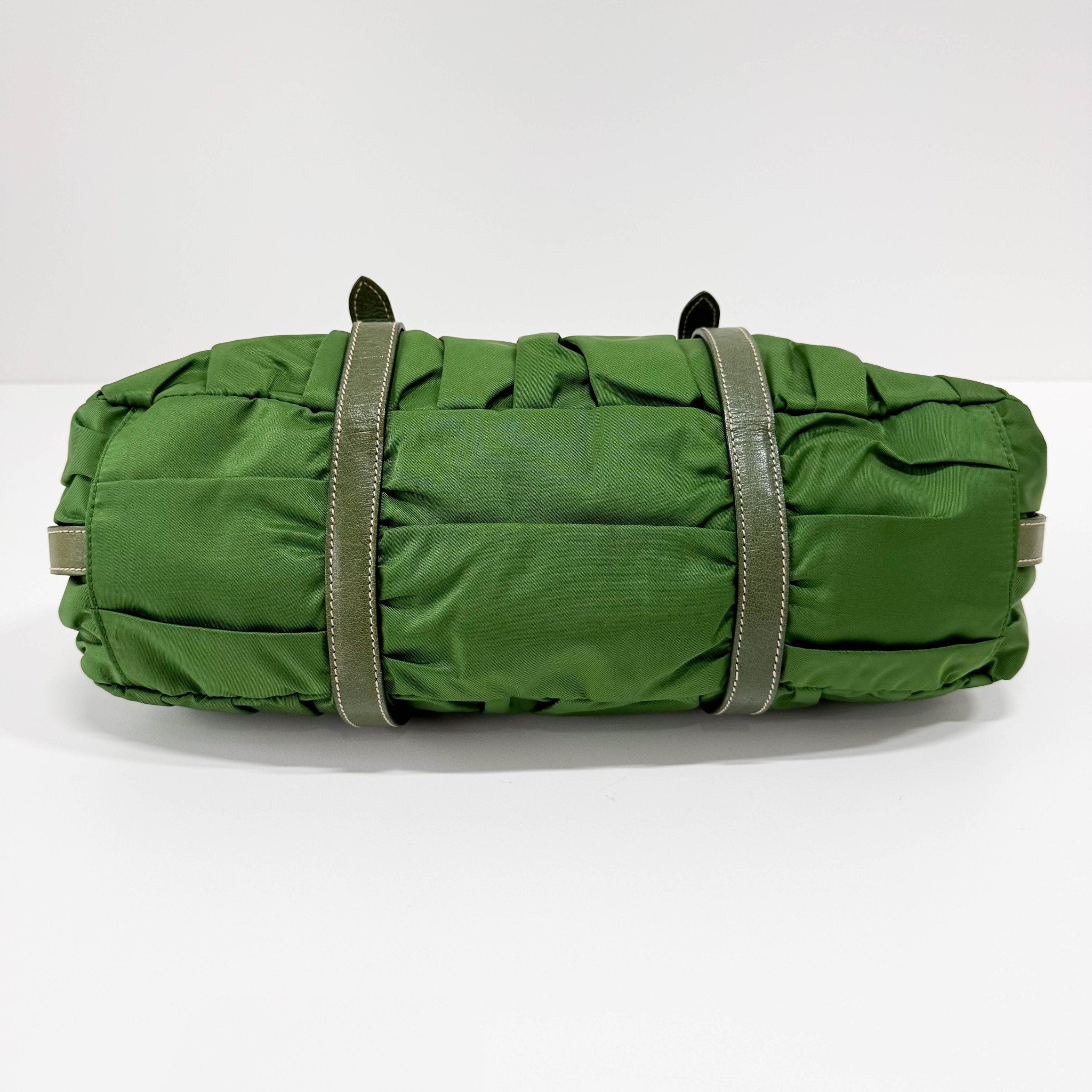 PRADA Tessuto Gaufre Nylon Green Handbag, in , Sold by HIVE PRELOVED - Handle Bags, Shoulder Bags,