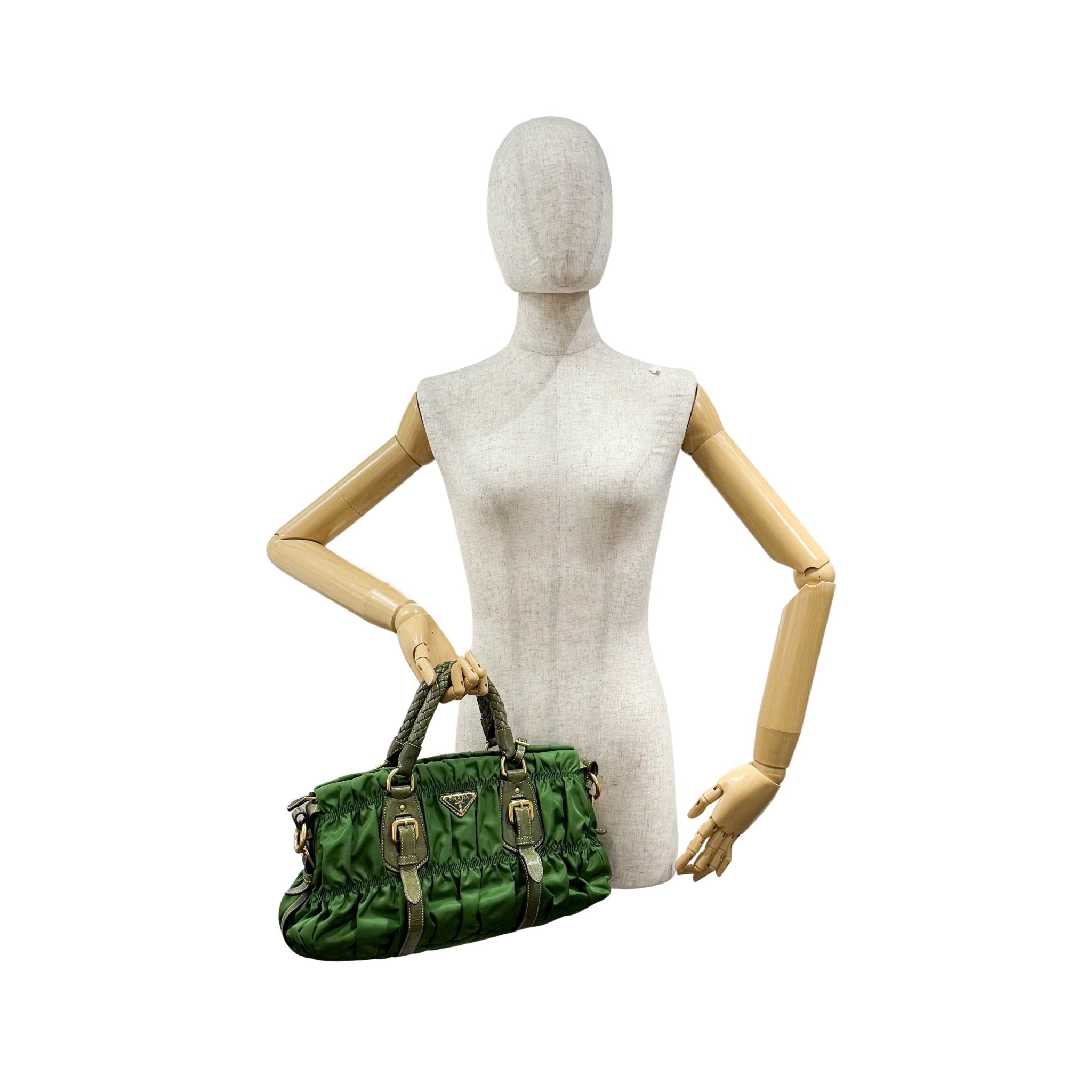 PRADA Tessuto Gaufre Nylon Green Handbag, in , Sold by HIVE PRELOVED - Handle Bags, Shoulder Bags,