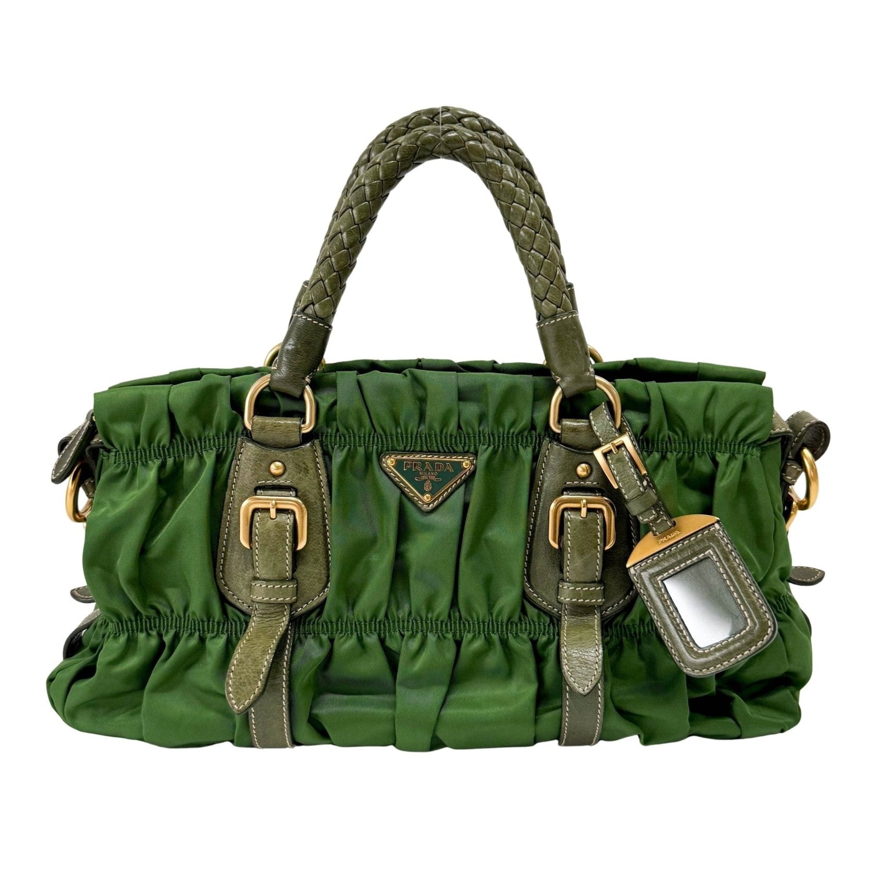 PRADA Tessuto Gaufre Nylon Green Handbag, in , Sold by HIVE PRELOVED - Handle Bags, Shoulder Bags,