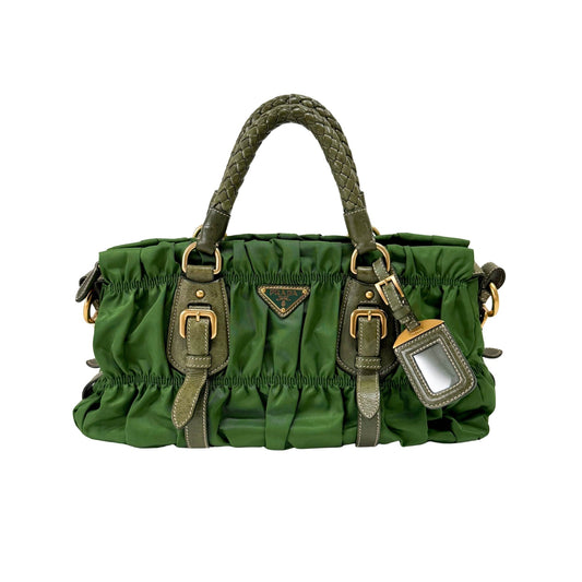 PRADA Tessuto Gaufre Nylon Green Handbag, in , Sold by HIVE PRELOVED - Handle Bags, Shoulder Bags,
