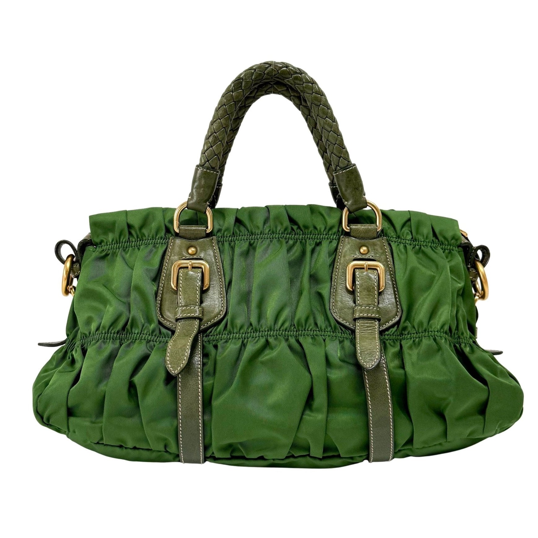 PRADA Tessuto Gaufre Nylon Green Handbag, in , Sold by HIVE PRELOVED - Handle Bags, Shoulder Bags,