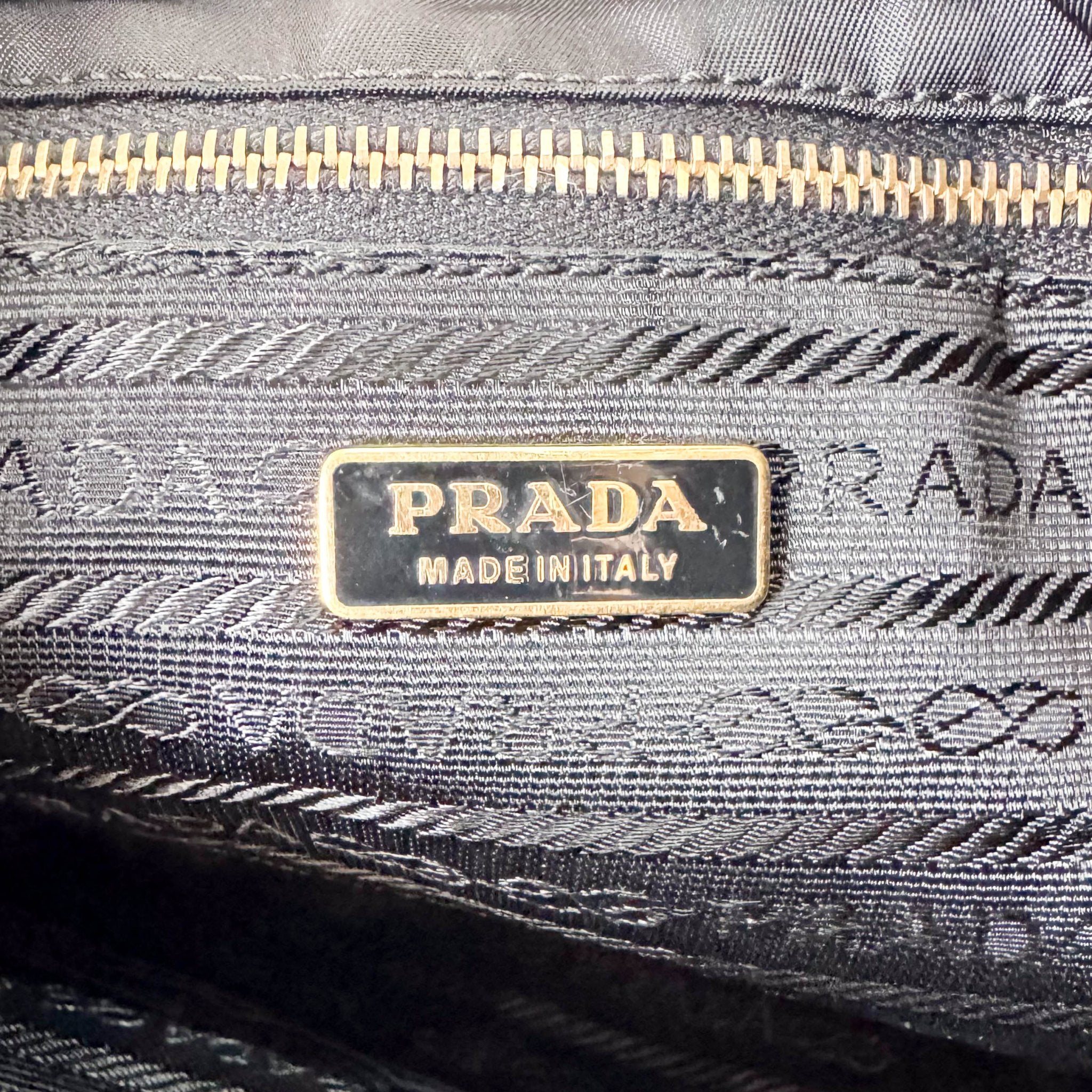 PRADA Tessuto Gold Black Nylon Hobo Shoulder Bag, in , Sold by HIVE PRELOVED - Shoulder Bags, ,