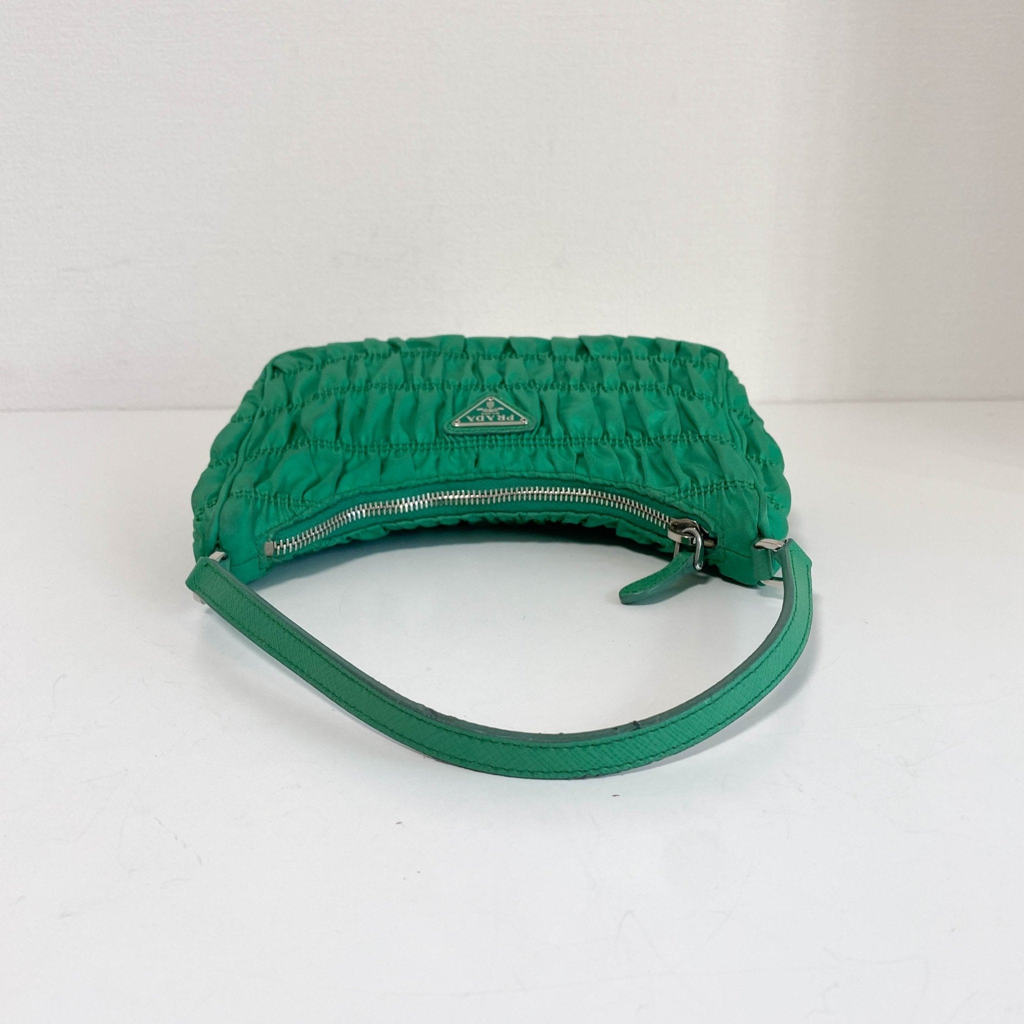 PRADA Tessuto Nylon Gaufre Hobo Shoulder Bag Mint Green, in , Sold by HIVE PRELOVED - Shoulder Bags, ,
