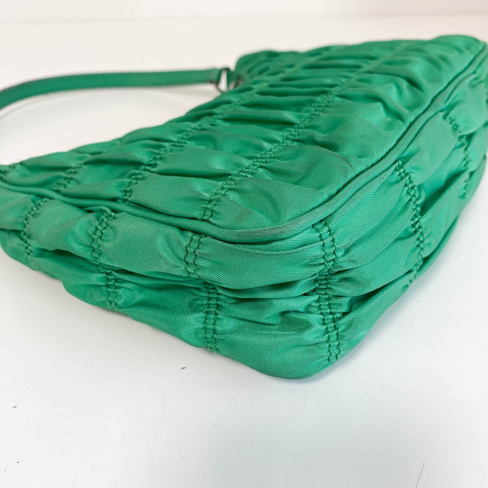 PRADA Tessuto Nylon Gaufre Hobo Shoulder Bag Mint Green, in , Sold by HIVE PRELOVED - Shoulder Bags, ,