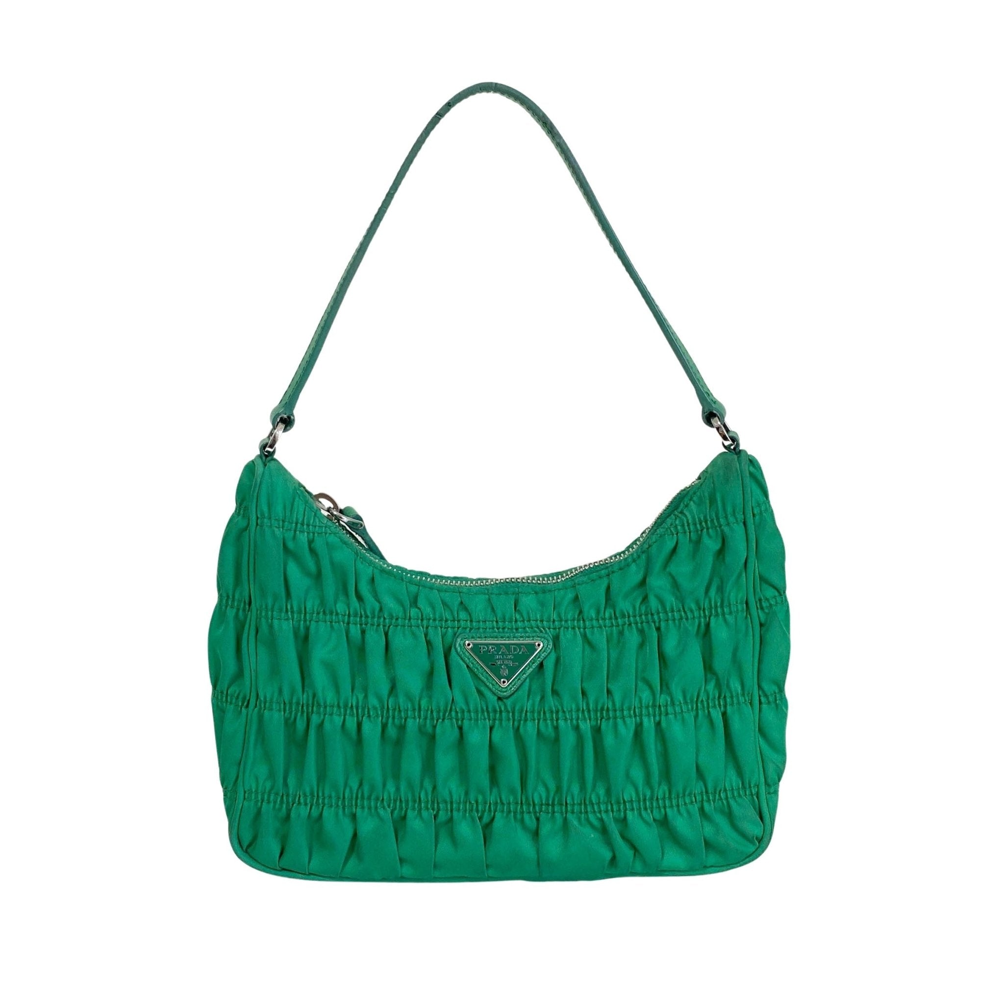 PRADA Tessuto Nylon Gaufre Hobo Shoulder Bag Mint Green, in , Sold by HIVE PRELOVED - Shoulder Bags, ,