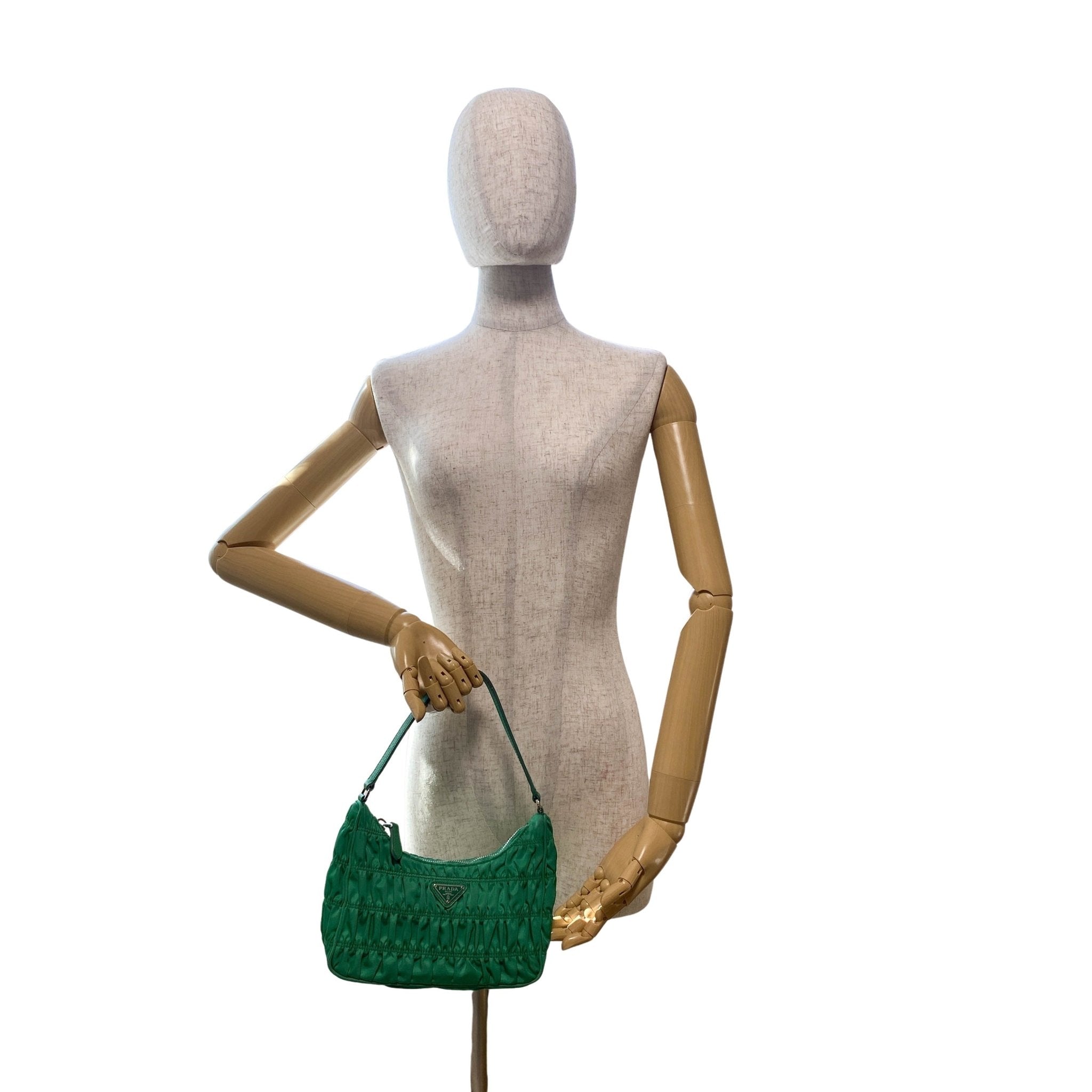 PRADA Tessuto Nylon Gaufre Hobo Shoulder Bag Mint Green, in , Sold by HIVE PRELOVED - Shoulder Bags, ,