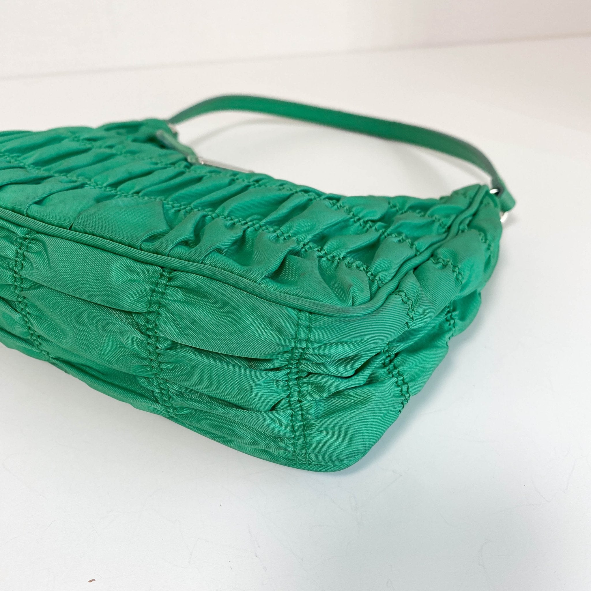 PRADA Tessuto Nylon Gaufre Hobo Shoulder Bag Mint Green, in , Sold by HIVE PRELOVED - Shoulder Bags, ,