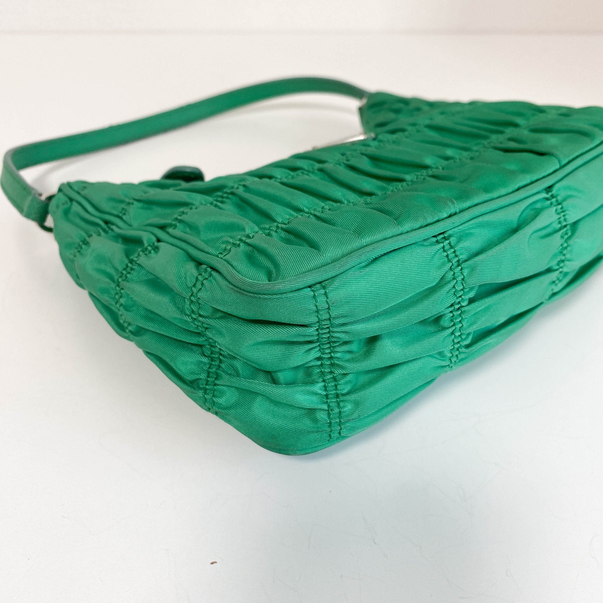 PRADA Tessuto Nylon Gaufre Hobo Shoulder Bag Mint Green, in , Sold by HIVE PRELOVED - Shoulder Bags, ,