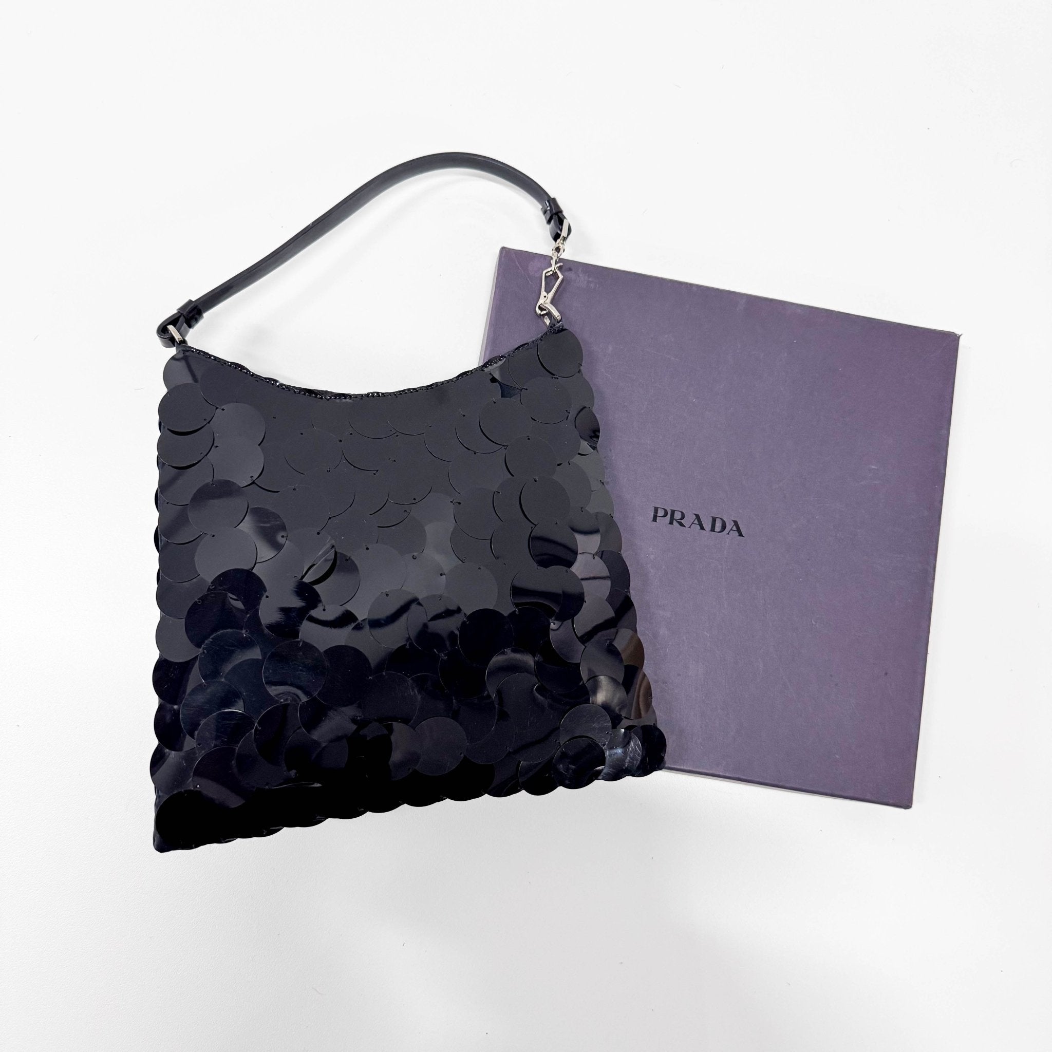 PRADA Ultra Thin Black Sequin Purse, in , Sold by HIVE PRELOVED - Handle Bags, Purses / Wallets,