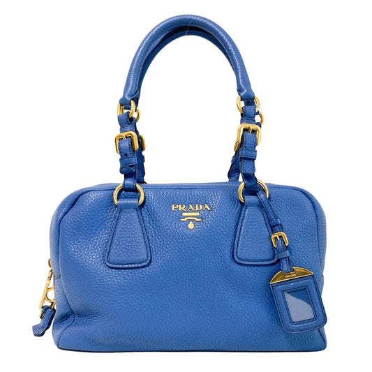 PRADA Vatero Dino Tote Bag Handbag Blue Gold Hardware Leather, in , Sold by HIVE PRELOVED - Handle Bags, ,